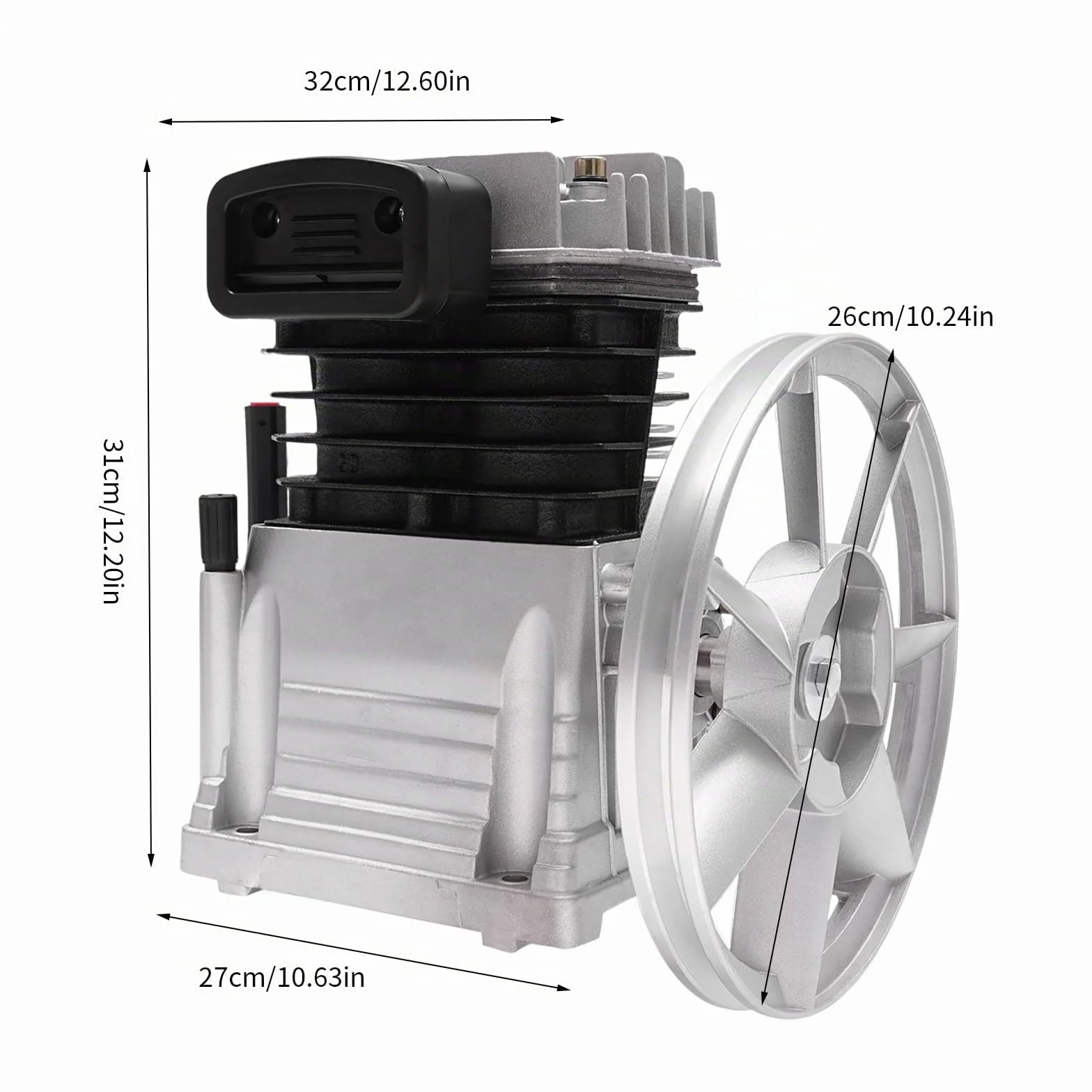 Compressore d'aria da 10 bar, 3 HP, testa della pompa, compressore a pistone con puleggia a 2 cilindri, 2065-420L, a basso rumore, 960 giri/min, cilindro, pistone, stile compressore d'aria, testa
