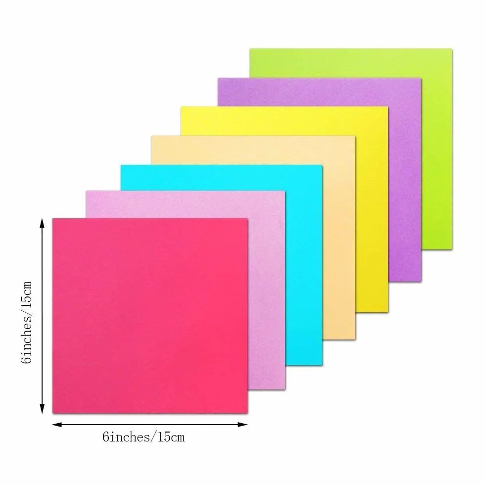 Carta per Origami,Carta Pieghevole 100 fogli 15 x 15 cm Doppia Faccia Colorata Origami per Bambini Progetti Artistici e DIY Artigianato