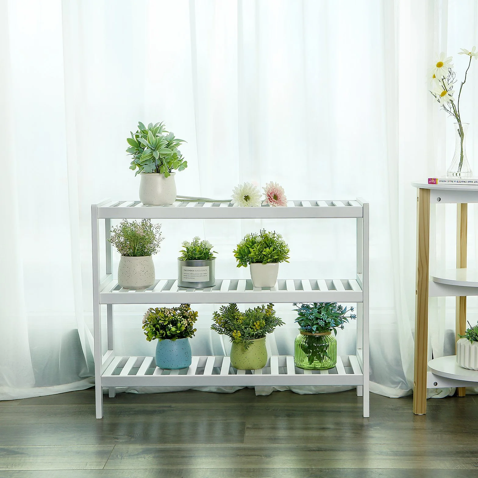 SONGMICS Scarpiera Ingresso, 3 Ripiani, Scaffale Portascarpe in Legno di Bambù Slim, Soggiorno, Corridoio, Camera da Letto, Bagno, 26 x 70 x 55 cm, Bianco LBS13W