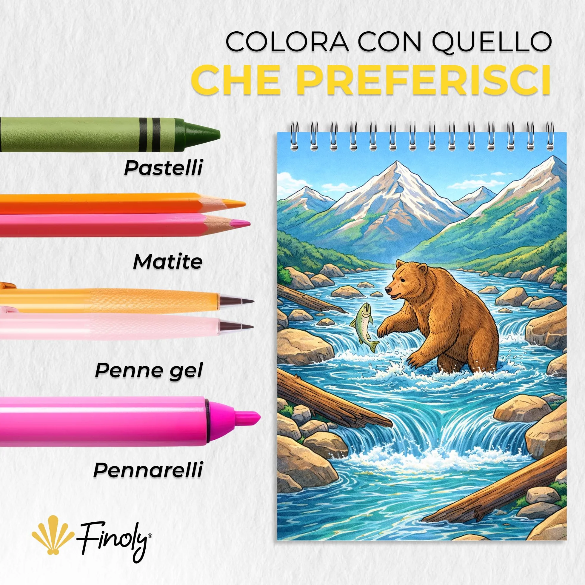 Libri da Colorare per Adulti Paesaggi A4 Riduce lo Stress Album da Colorare per Adulti Principianti e Esperti Mindfulness Inchiostro Non Che Trapassa
