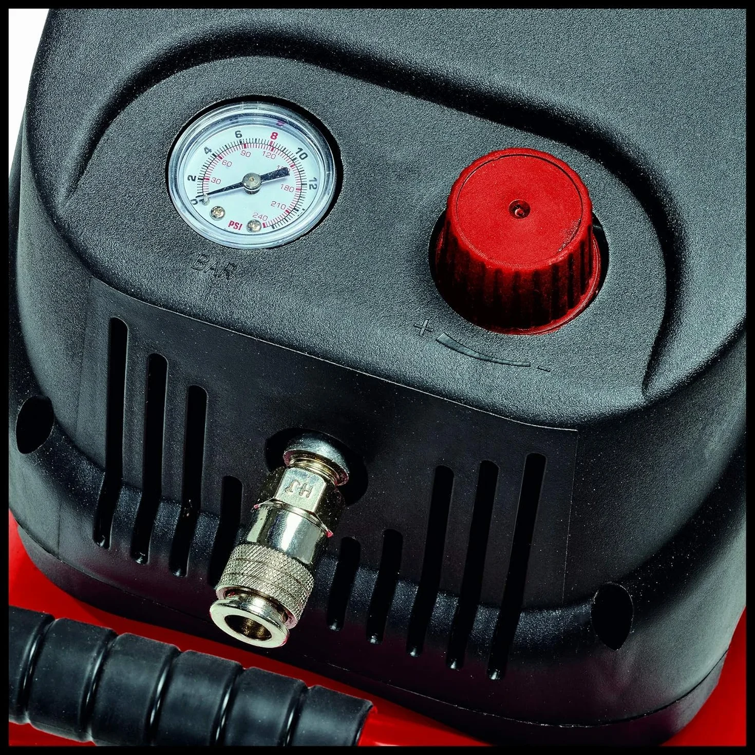 Einhell TC-AC 200/24/8 OF Compressore (220-240 V, 50 Hz, 1200 W (220-240 V, 1200 W, serbatoio aria 24l, max 8 bar, aria max 110 l/min., cilindri 1,autolubrificato -no olio,carrelato, inc. 1 manometro)