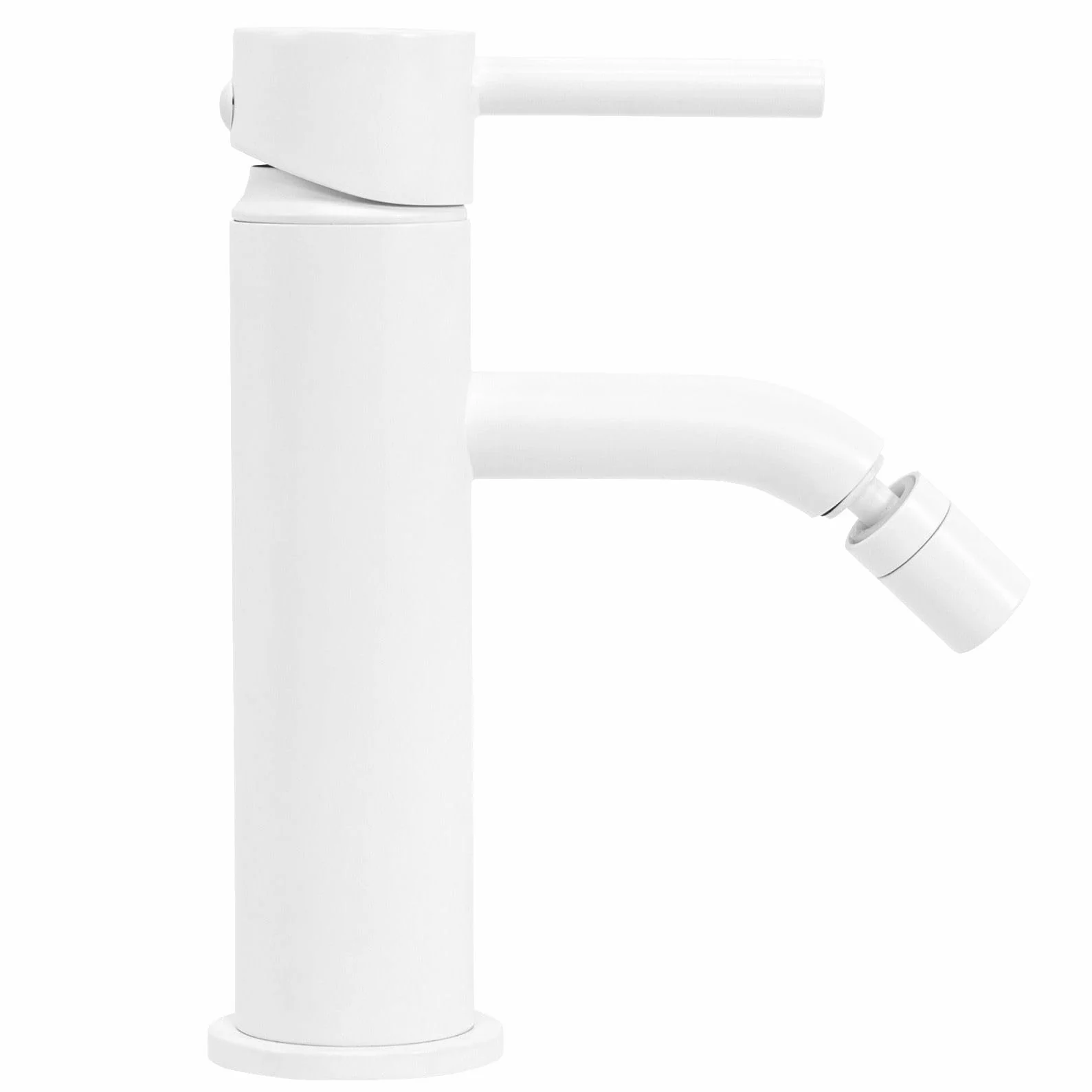 Rea - Rubinetto Da Bidet Lungo White Miscelatore Monocomando In Ottone Per Wc Bagno (Bianco) 14 X 5 X 17 cm
