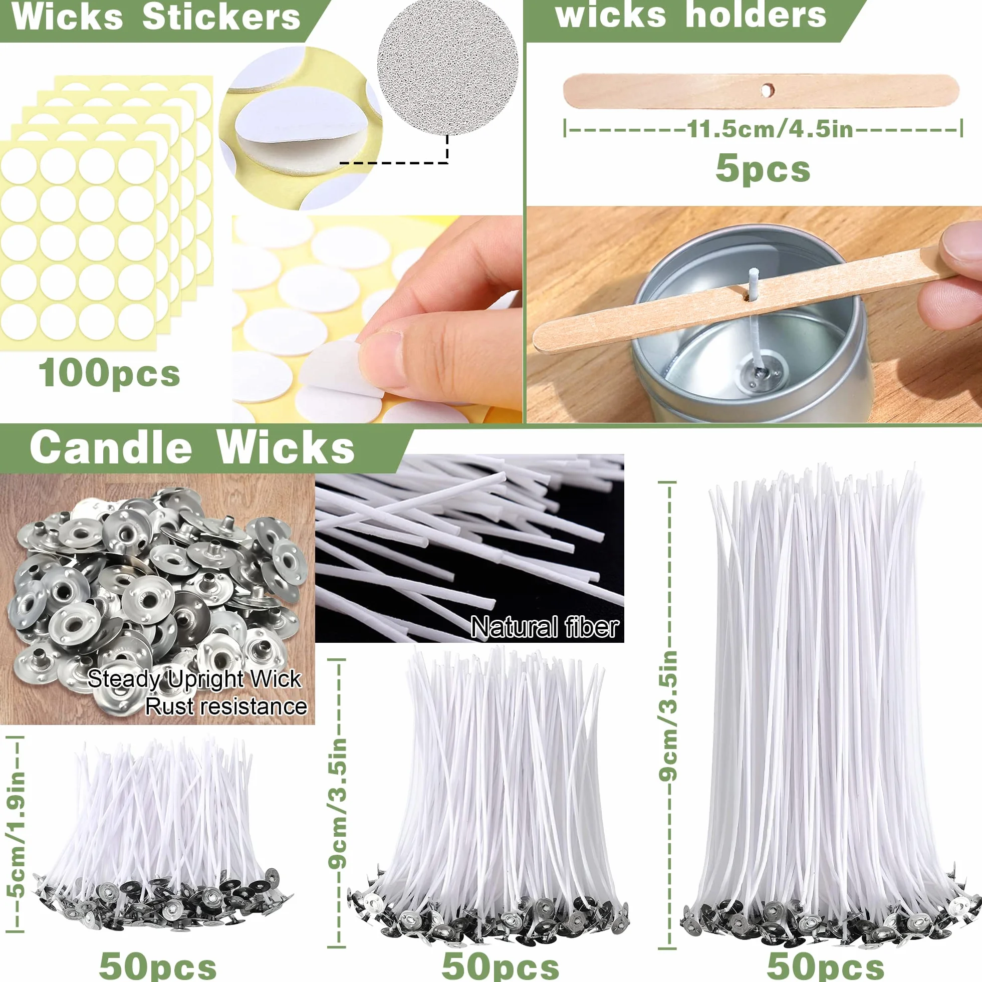 JBEIY Kit Candele Fai Da Te, Kit per Fare Candele per Adulti Principianti, Kit per Candele, Fare Candele Set, Candele Kit con Cera Soia, Stoppini, Adesivi per Stoppini