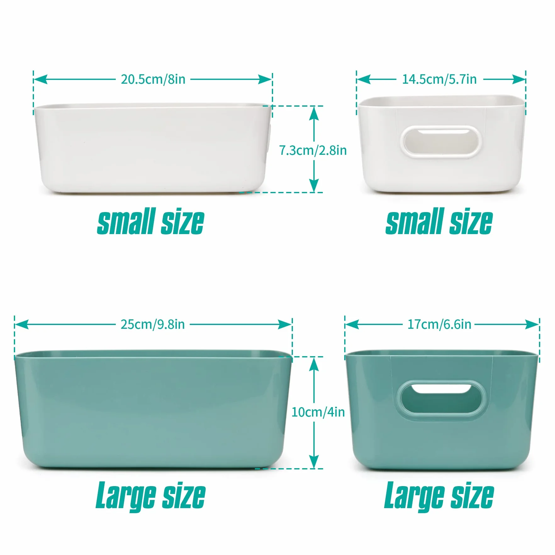 Spesh 6 cestini portaoggetti in plastica per armadietti blu verde bianco grigio