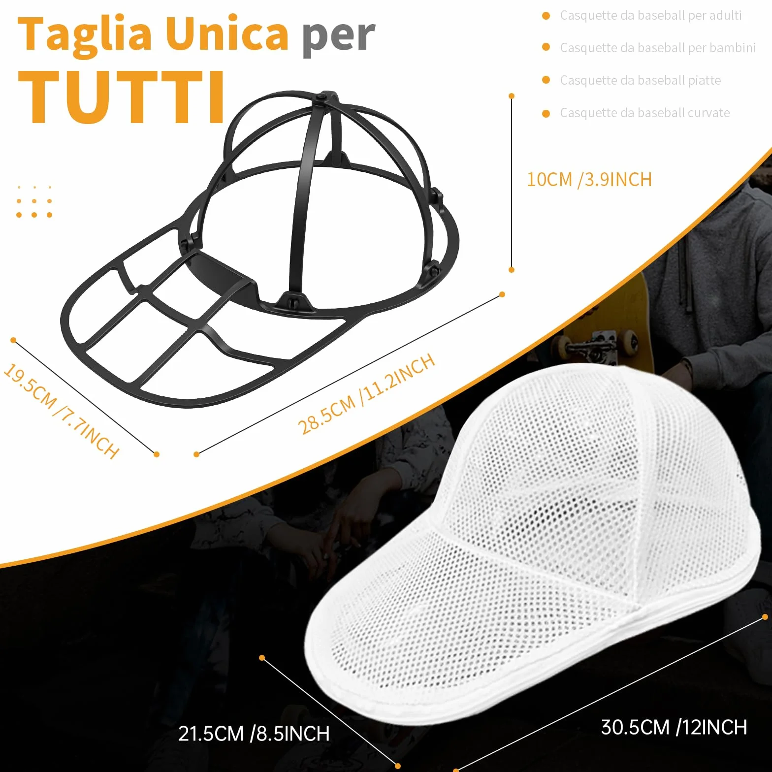Lavaggio Cappello da Baseball Rondella per Cappelli Pulitore per Lavatrice e Lavastoviglie Supporto con Rack