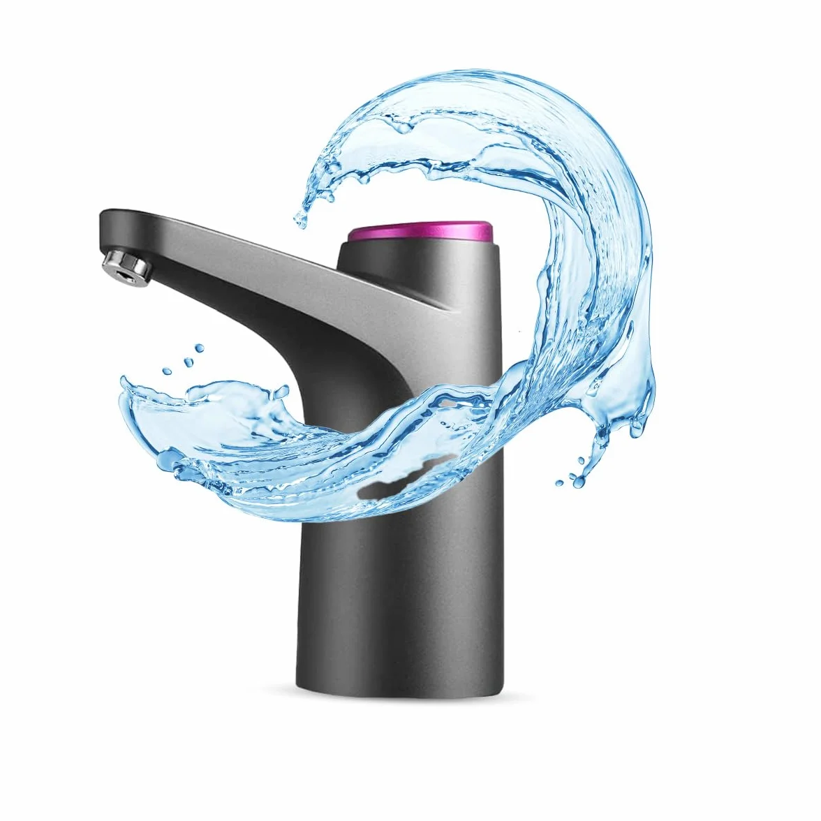 Distributore d'acqua NK con Indicatore LED, batteria ricaricabile USB 1200 mAh, silicone, compatibile 4,5-18,9L, adattatore 3,8-4,8cm, nero