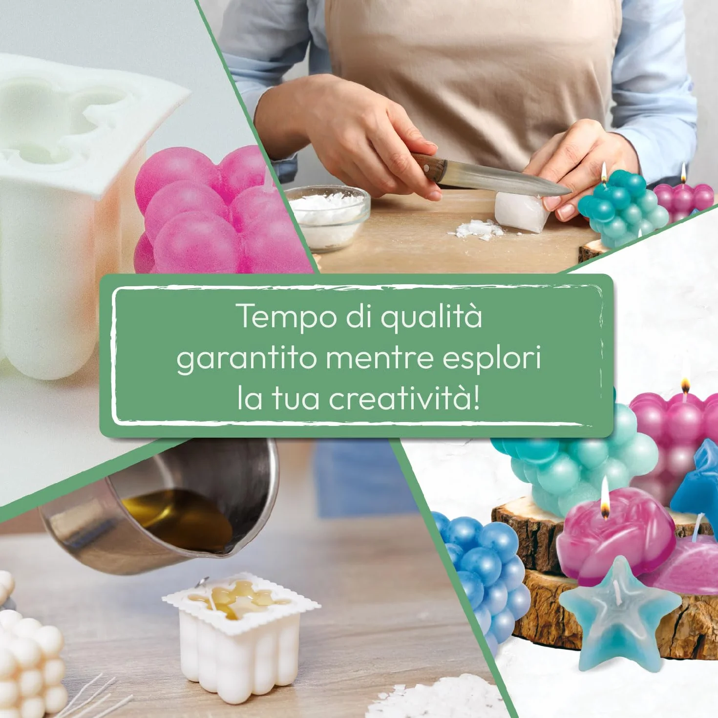 Science4you Kit per la Creazione di Candele - kit per Candele Fai Da Te, Kit Artigianale con 3 Diversi Stampi per Profumate, Kit Originali per Adulti, Regalo di Artigianato per Donne e Uomo
