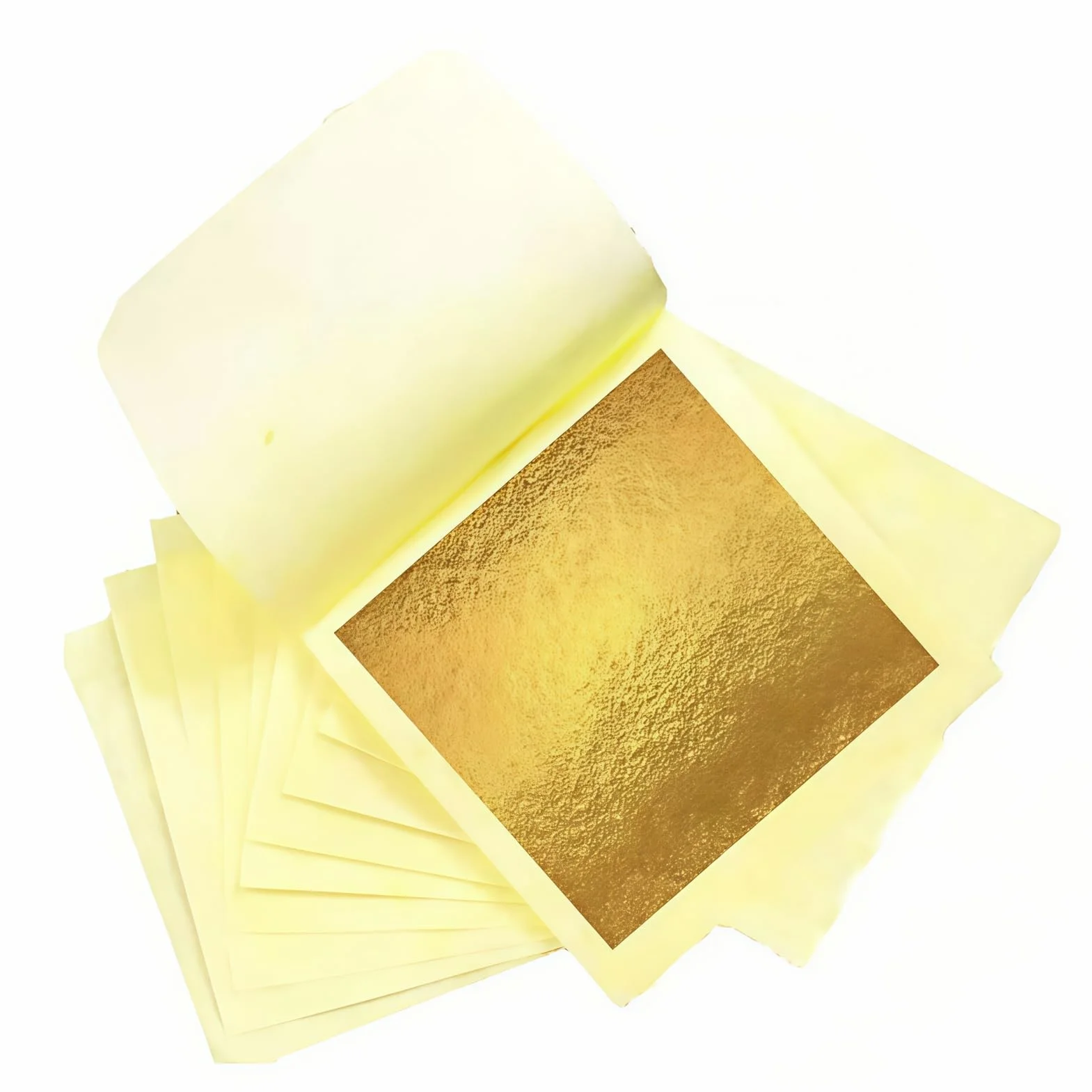 100 Pezzi Foglia Oro con Un Paio di Pinzette, Oro 24K Vero Foglia Oro Decorazione 8.5X8 CM Decorazioni per Torte Uso per Decorare Torte Vino Gelati Uso in Cucina