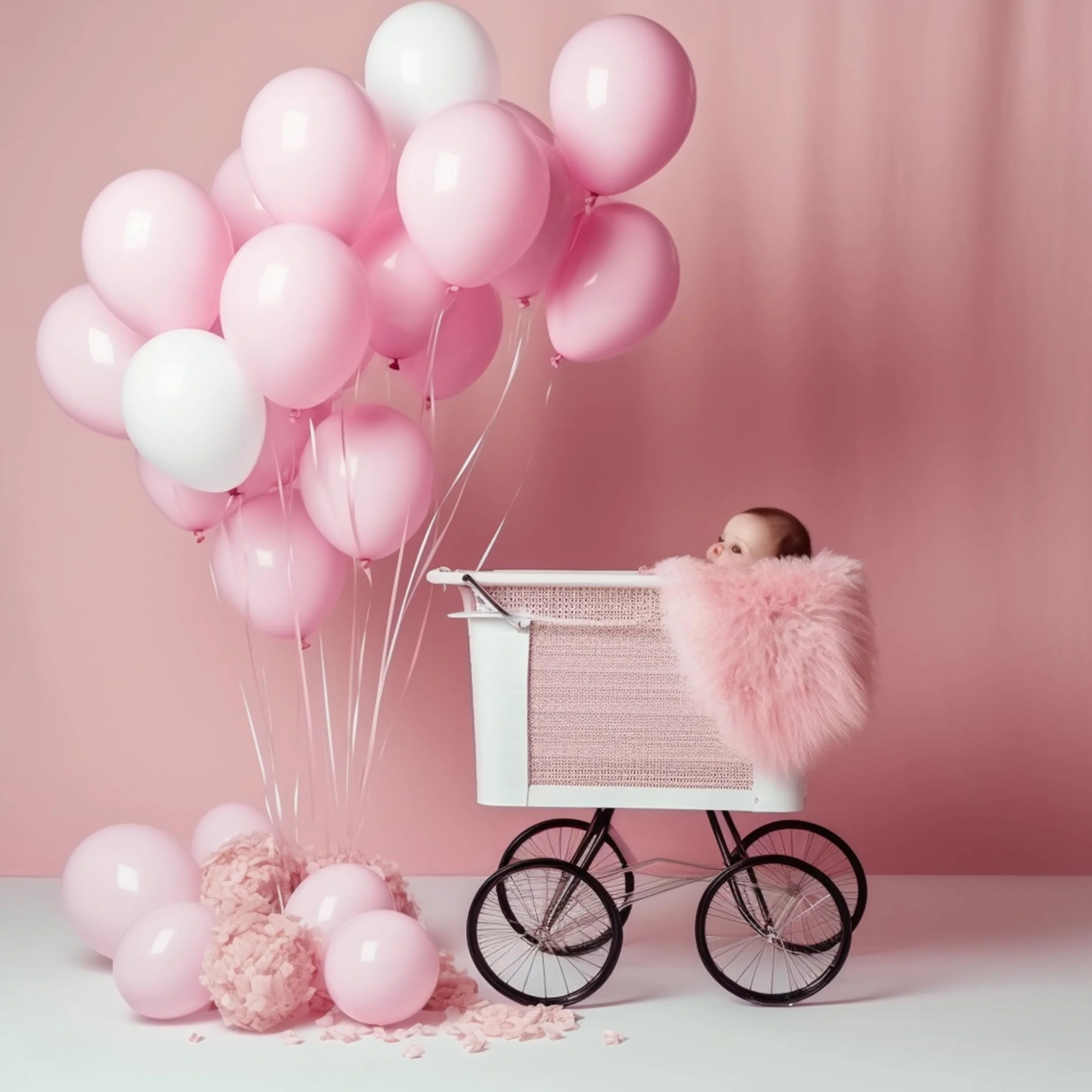 Palloncini Rosa Pastello 30 Cm Lattice Naturale Biodegradabili Gonfiabili Aria Elio Baby Shower