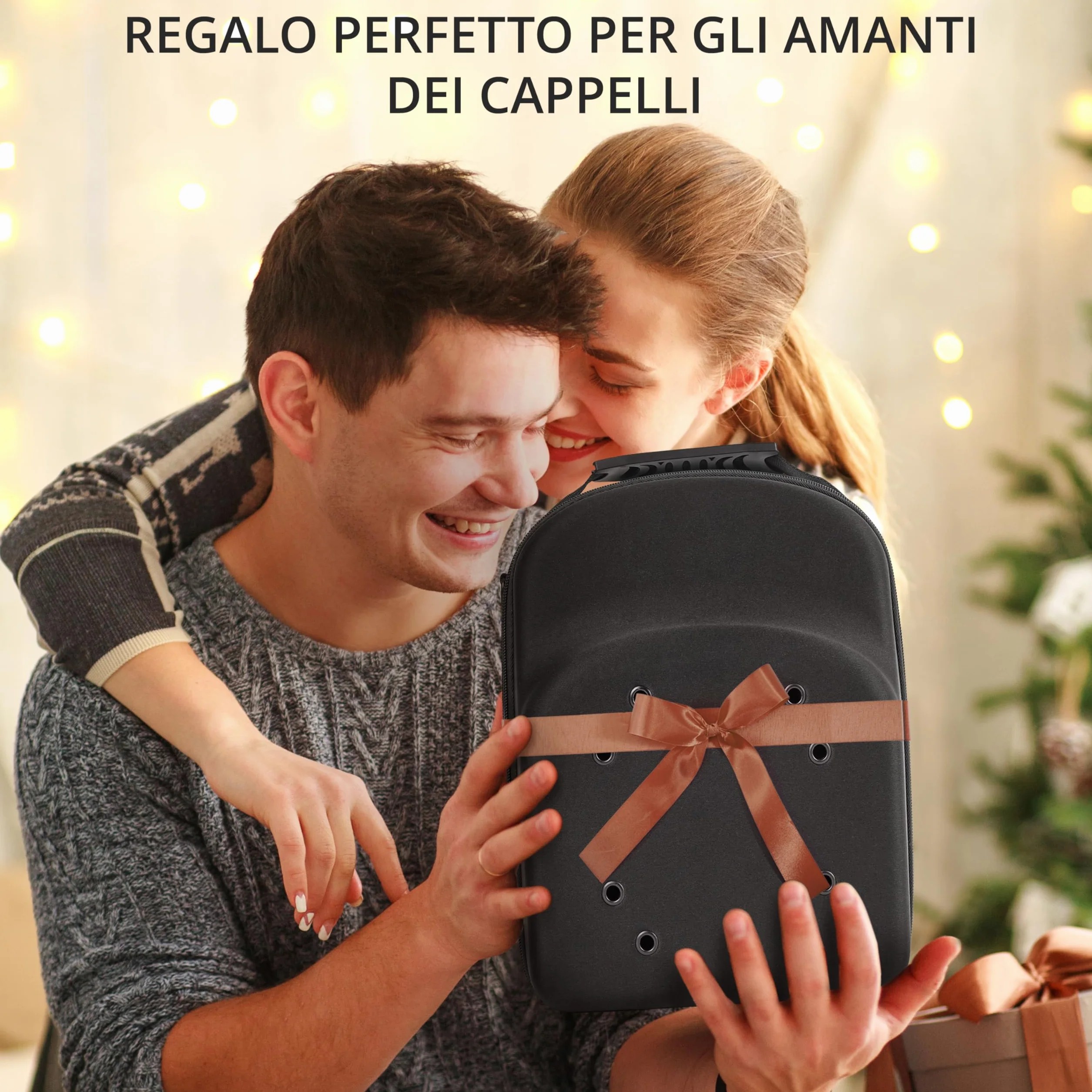 Winter Shore Porta Cappelli Rigido Nero - Borsa con Maniglia, Tracolla e Ventilazione, Adatta per 6 Cappelli - Custodia e Organizer da Viaggio per Berretti