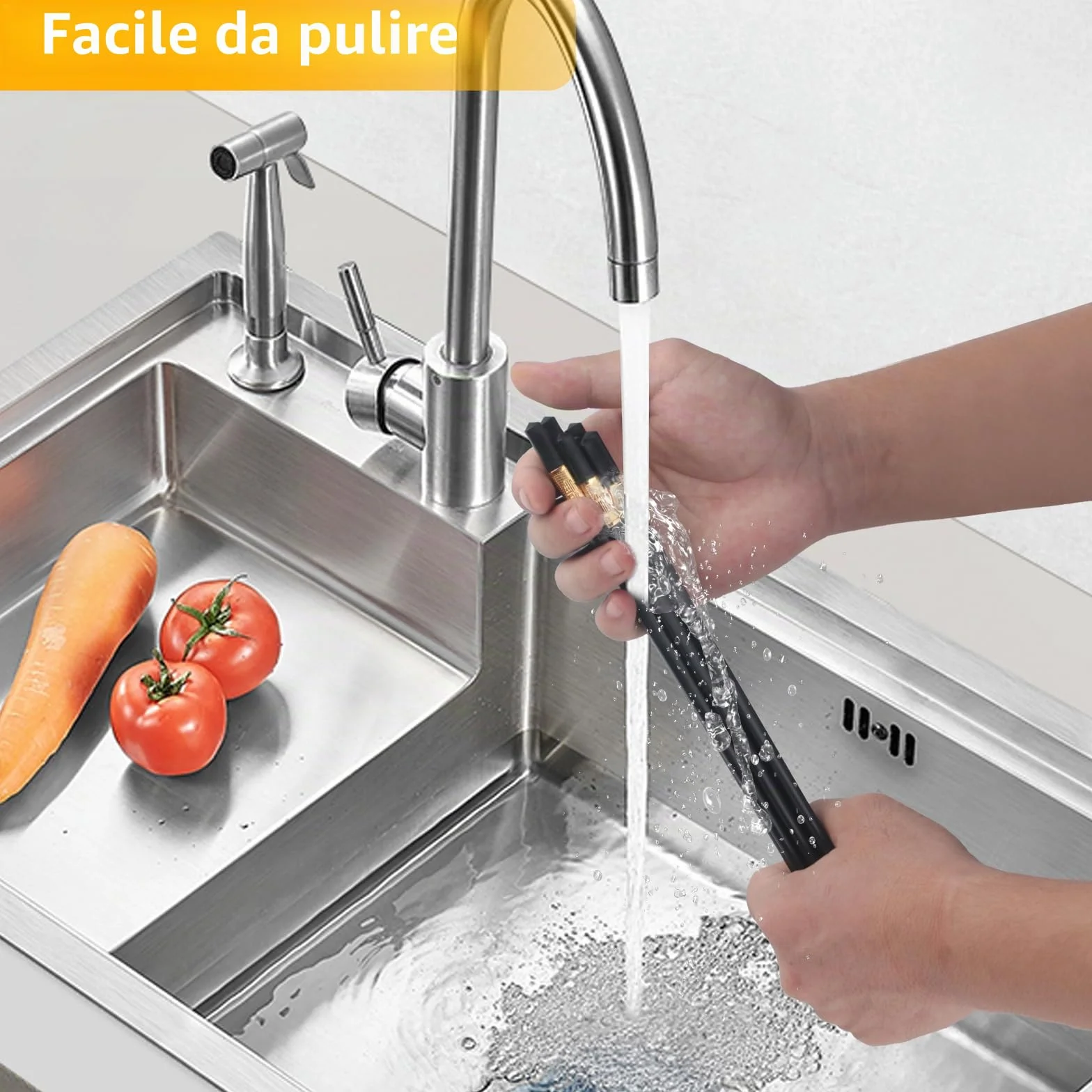 Bacchette Sushi in Lega Lavabili in Lavastoviglie Antiscivolo Nere