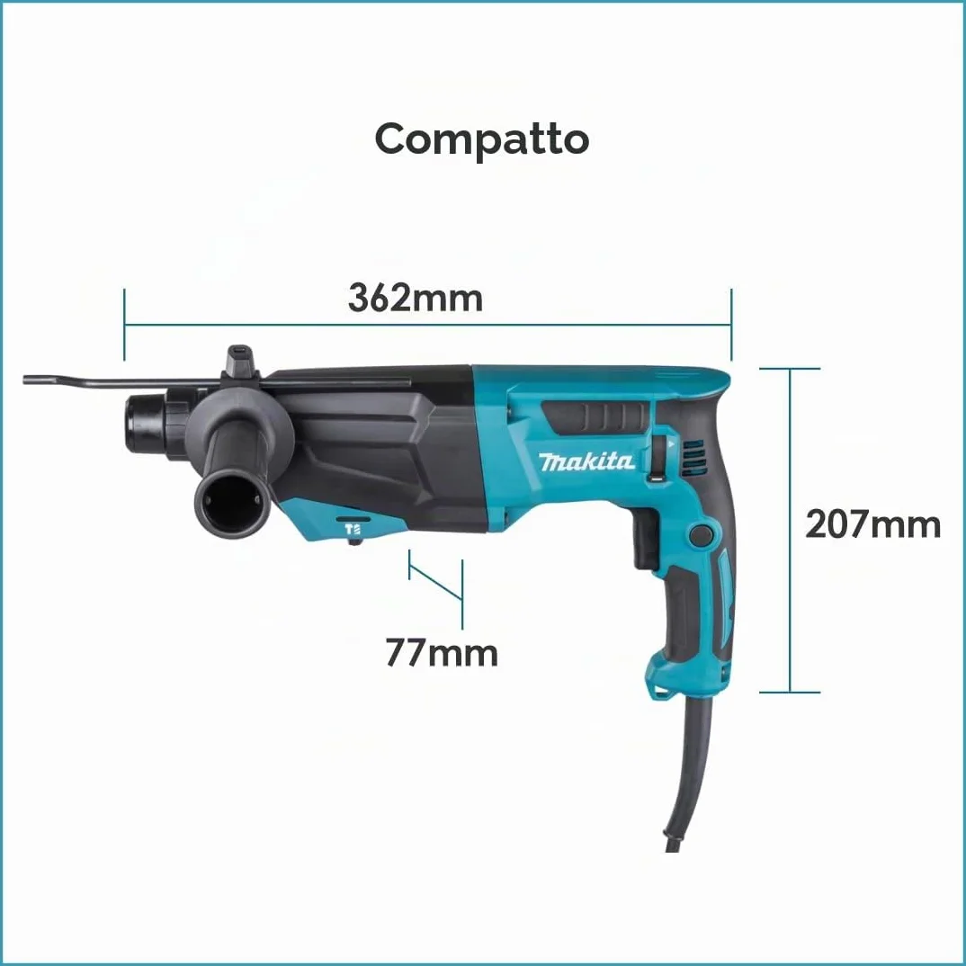 Makita HR2670 Tassellatore 800 W SDS-Plus compatibile 26mm 3.0 J