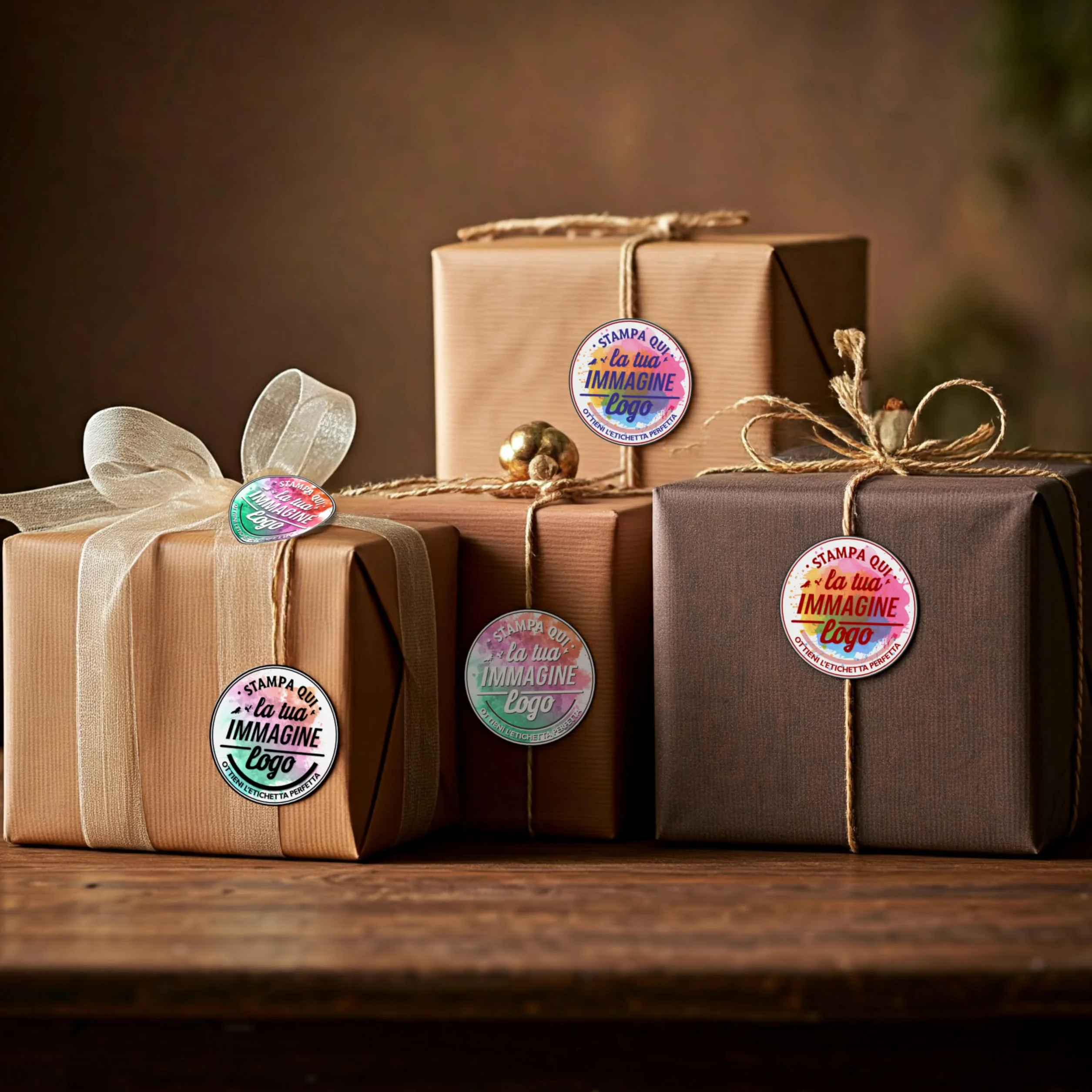100 Adesivi personalizzati, etichette adesive personalizzate, stampa il tuo logo, la tua immagine, crea i tuoi sticker personalizzati, Etichette Rotonde Diametro 4,5 cm