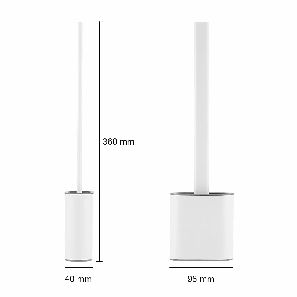 Ibergrif M34151-3 Scopino e Supporto per Toilette Spazzola WC Bagno Silicone Bianca