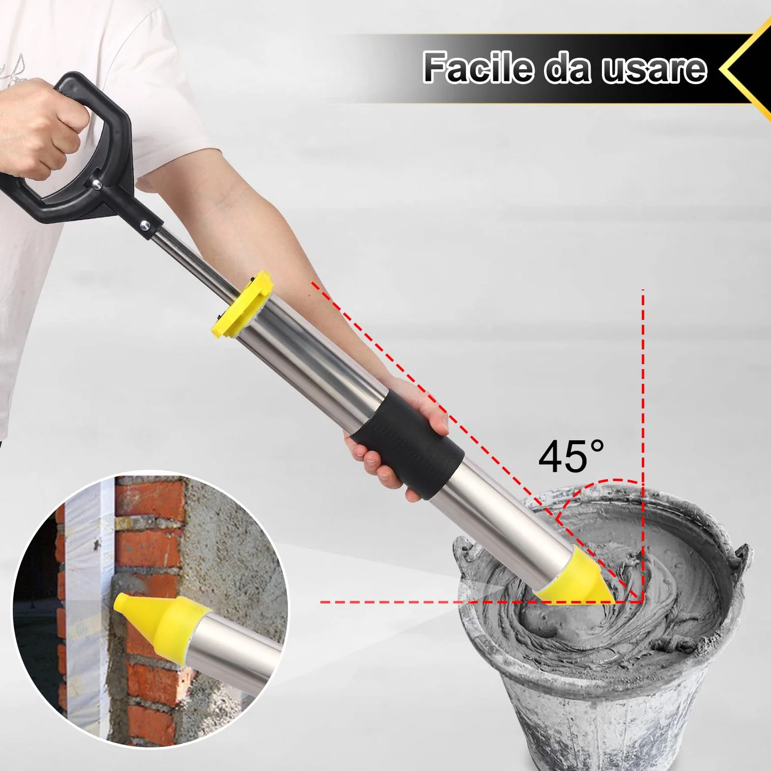 Strumento di Calamcine in Cemento, Scatola di Gomma Applicatore a Calafata Sealar con Usura Resistente Ad Alta Efficienza Ottima capacità di Sigillare gli Spazi Stradali