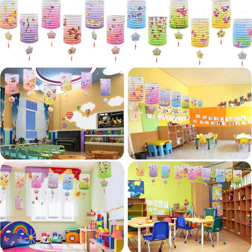 Buzifu 12 Pezzi Lanterna di Carta Cinese Decorazione per Capodanno Compleanni Matrimoni
