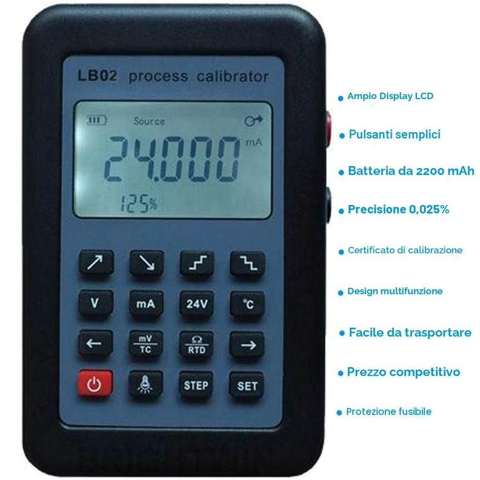 Toplionace LB02 Corrente di Resistenza Voltmetro Generatore di Segnale Sorgente Calibratore di Processo Display LCD 4-20mA / 0-10V / mV