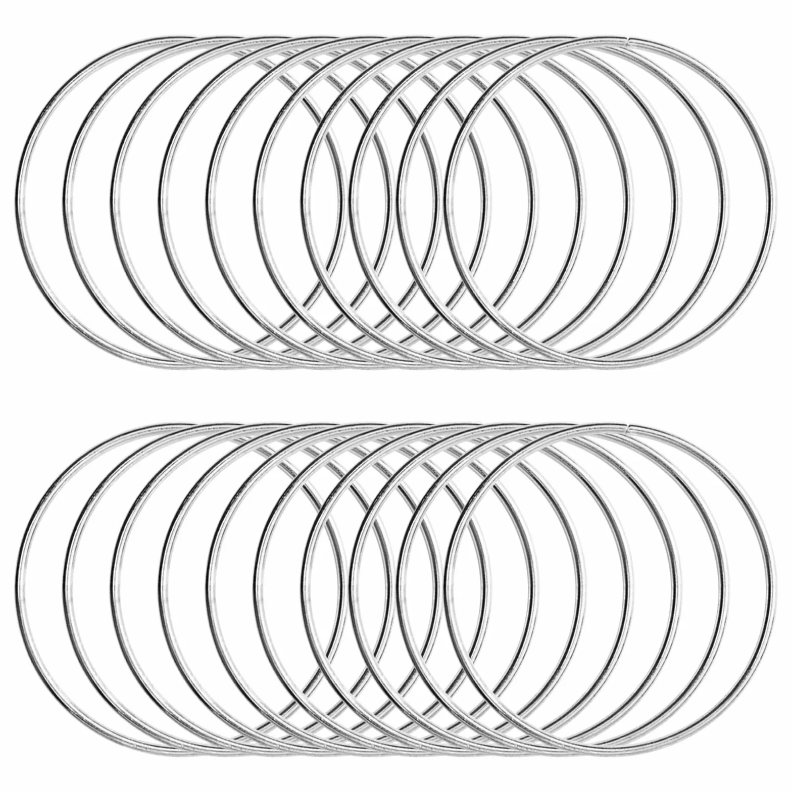 KALIONE Anelli in metallo argentato 5 cm 20 pezzi per acchiappasogni macramè fai da te