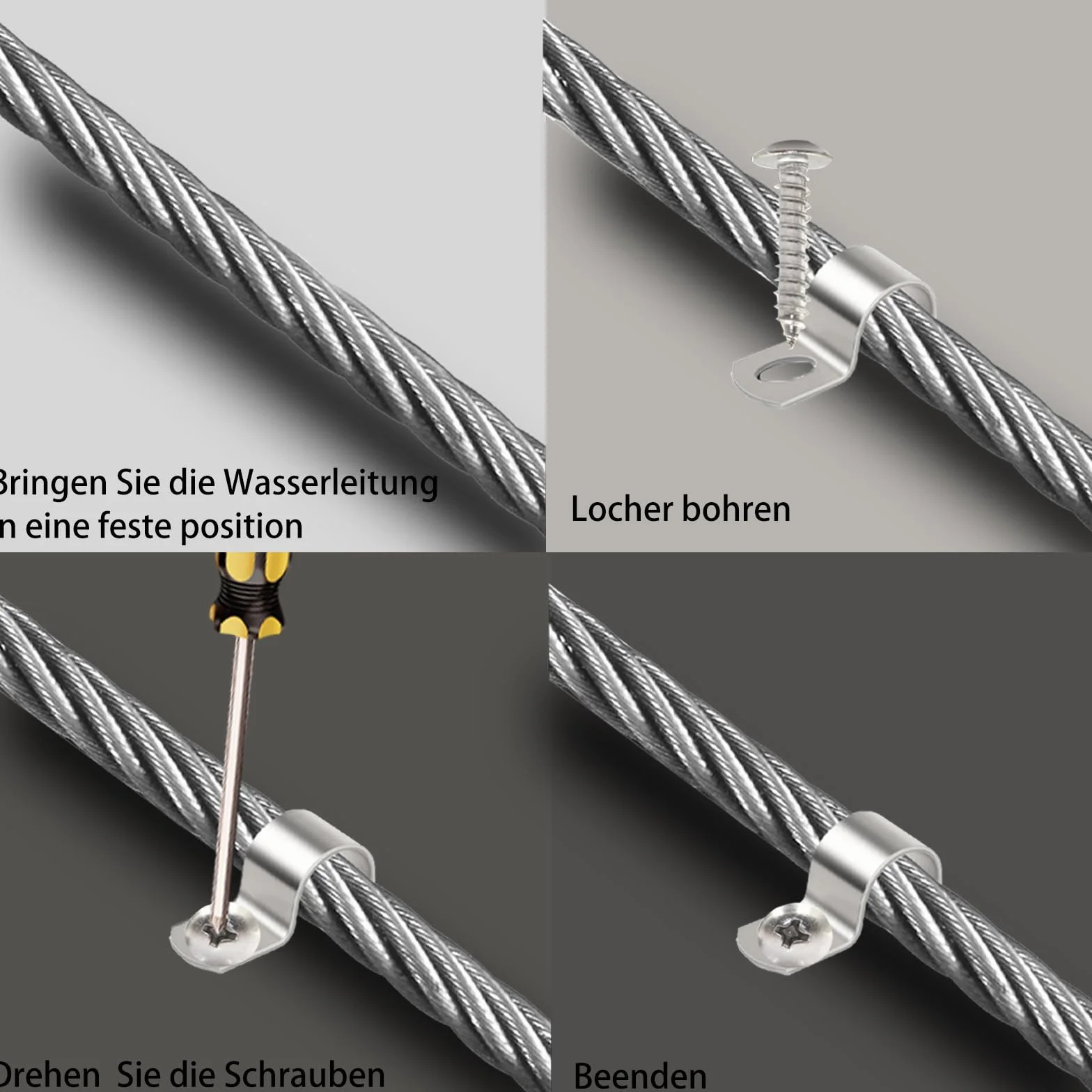 30 Morsetto per Tubi, Morsetti per Tubi a Foro Singolo, M16 Collari per Tubi in Acciaio Inox V2A, Morsetti per Cavi, Supporto Staffe per Tubi Cavi da 15-16 mm, Fascette Stringitubo per Tubo Acqua