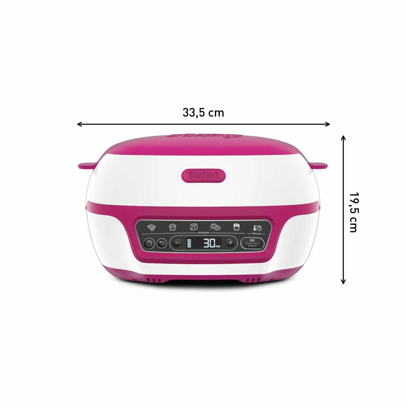 Tefal Macchina per torte intelligente, 5 programmi automatici, 1 modalità manuale, 12 stampi mini torte, 1 stampo grande, compatibile con la gamma CreaBake, Cake Factory Delizie KD810112