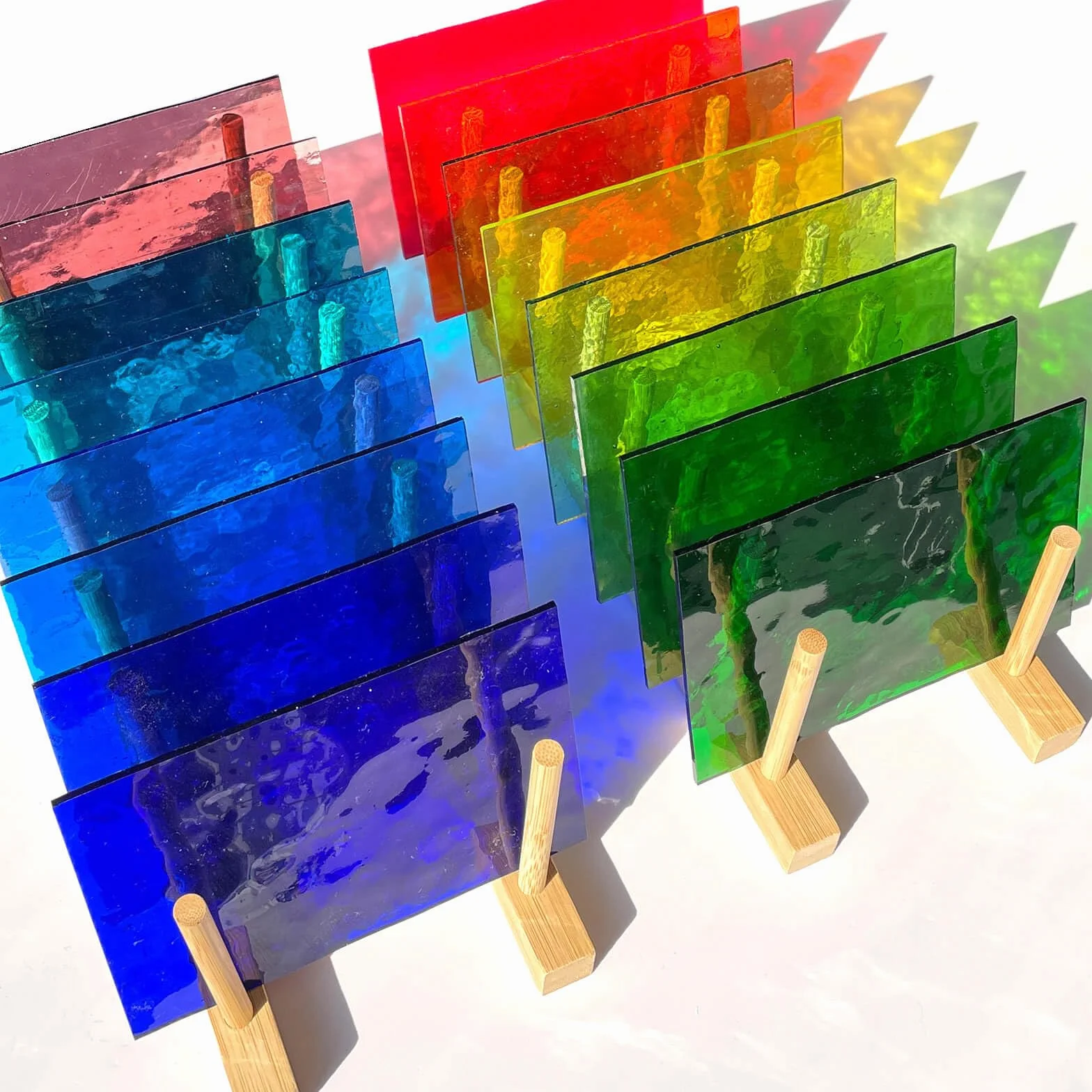 LITMIND Confezione da 16 fogli di vetro colorato trasparente, 15,2 x 10,2 cm, arte cattedrale per mosaico e forniture, fogli colorati assortiti per progetti mozzafiato