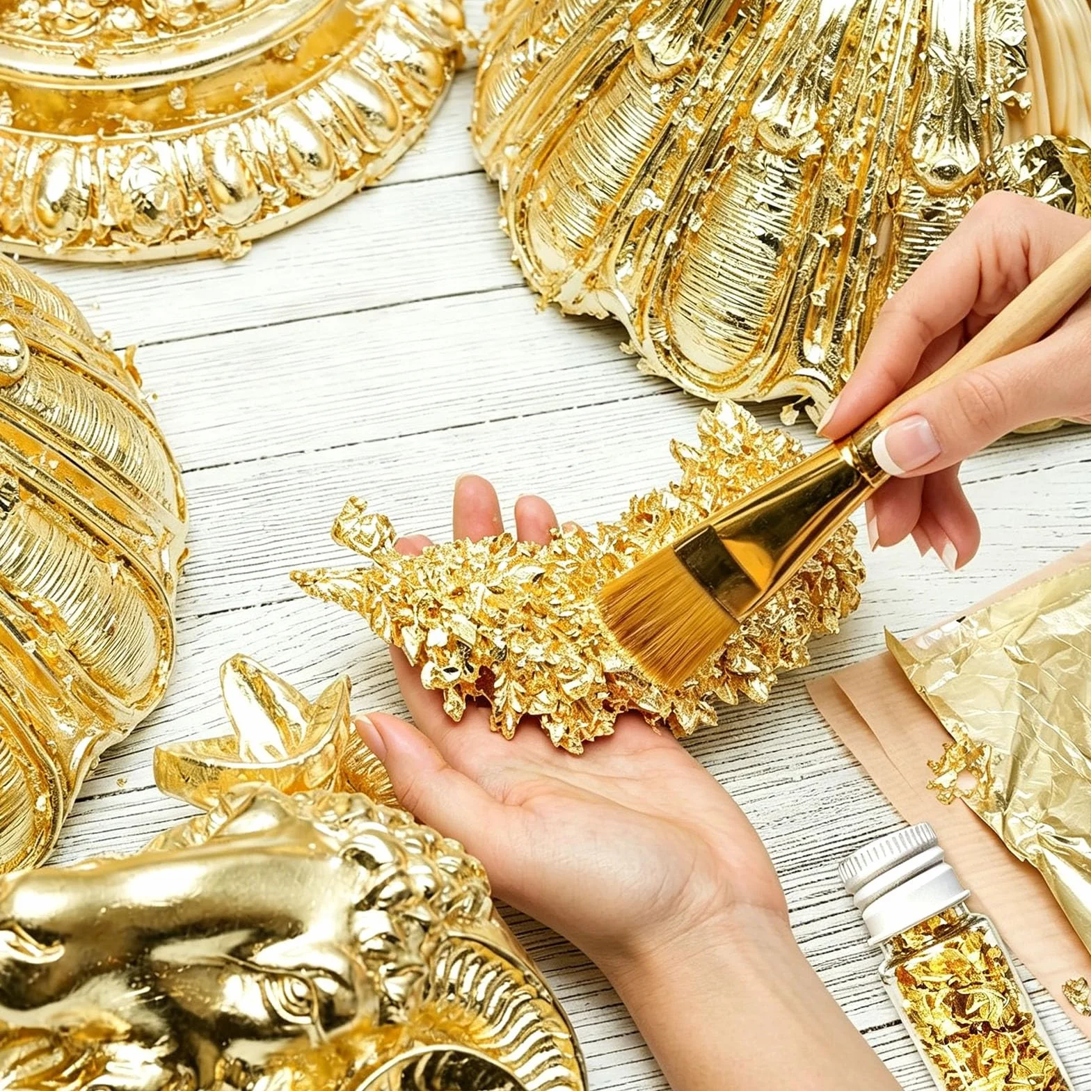 SovZovy 2 Bottiglie Schegge di Foglia d'Oro Decorazione Multifunzionale per Torte e Cucina