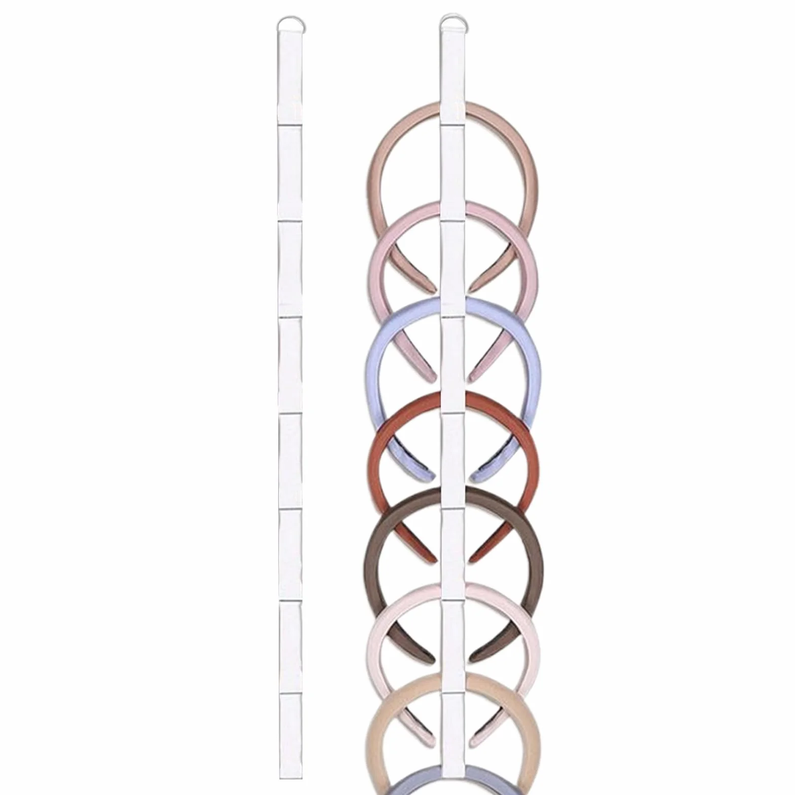 Organizer Per Fascia 2 Pezzi Bianco Da Appendere, Supporto Per Fasce Per Capelli Montato A Parete