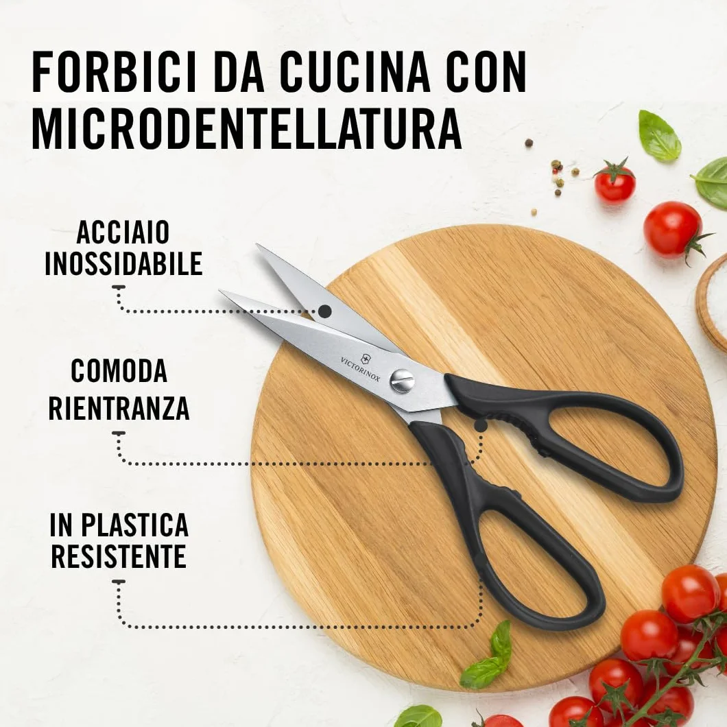 Victorinox, Forbici da Cucina Universali, in Acciaio Inox, Nere