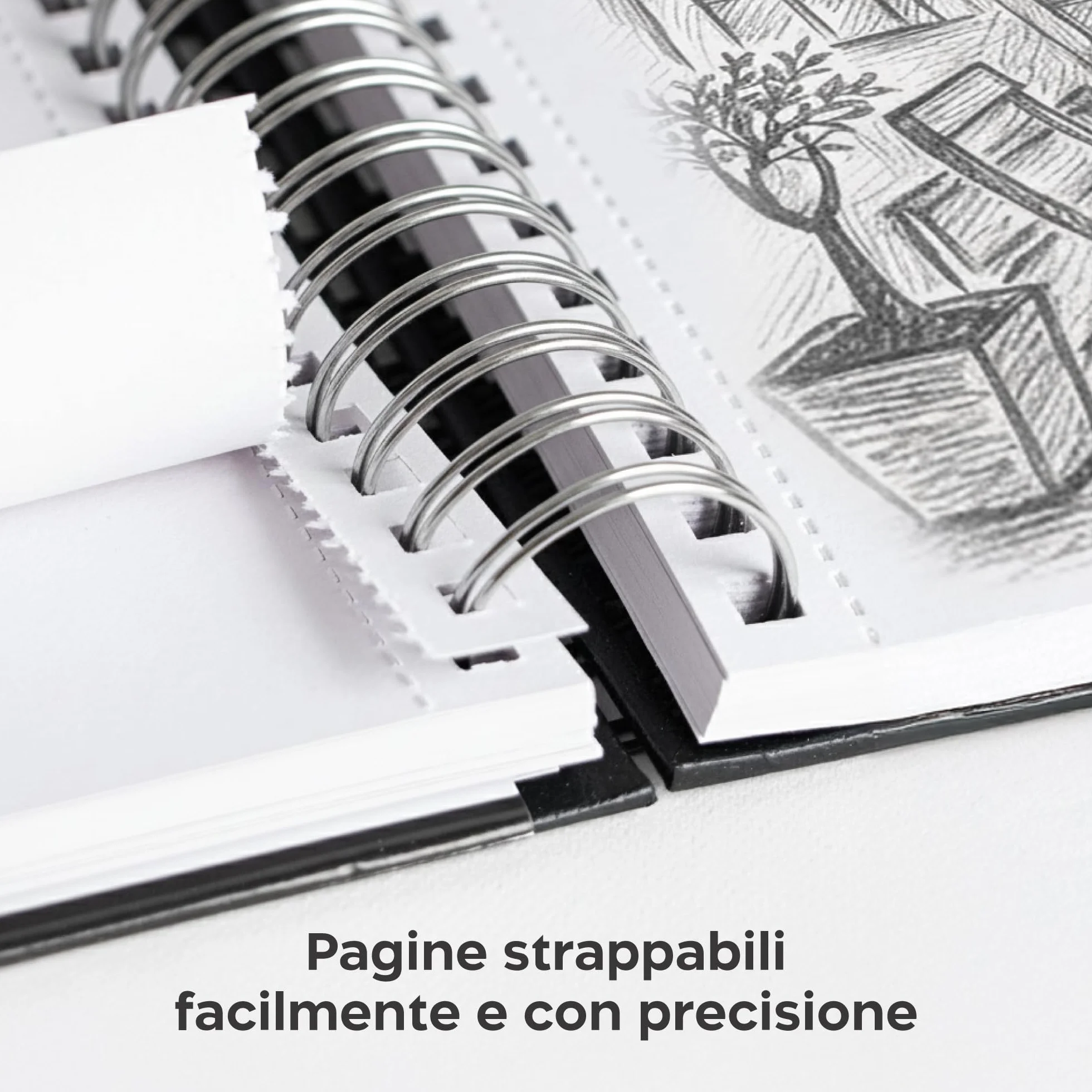 Zenacolor Sketchbook A4 Copertina Rigida 200 g/m² 50 fogli Album da Disegno a Spirale