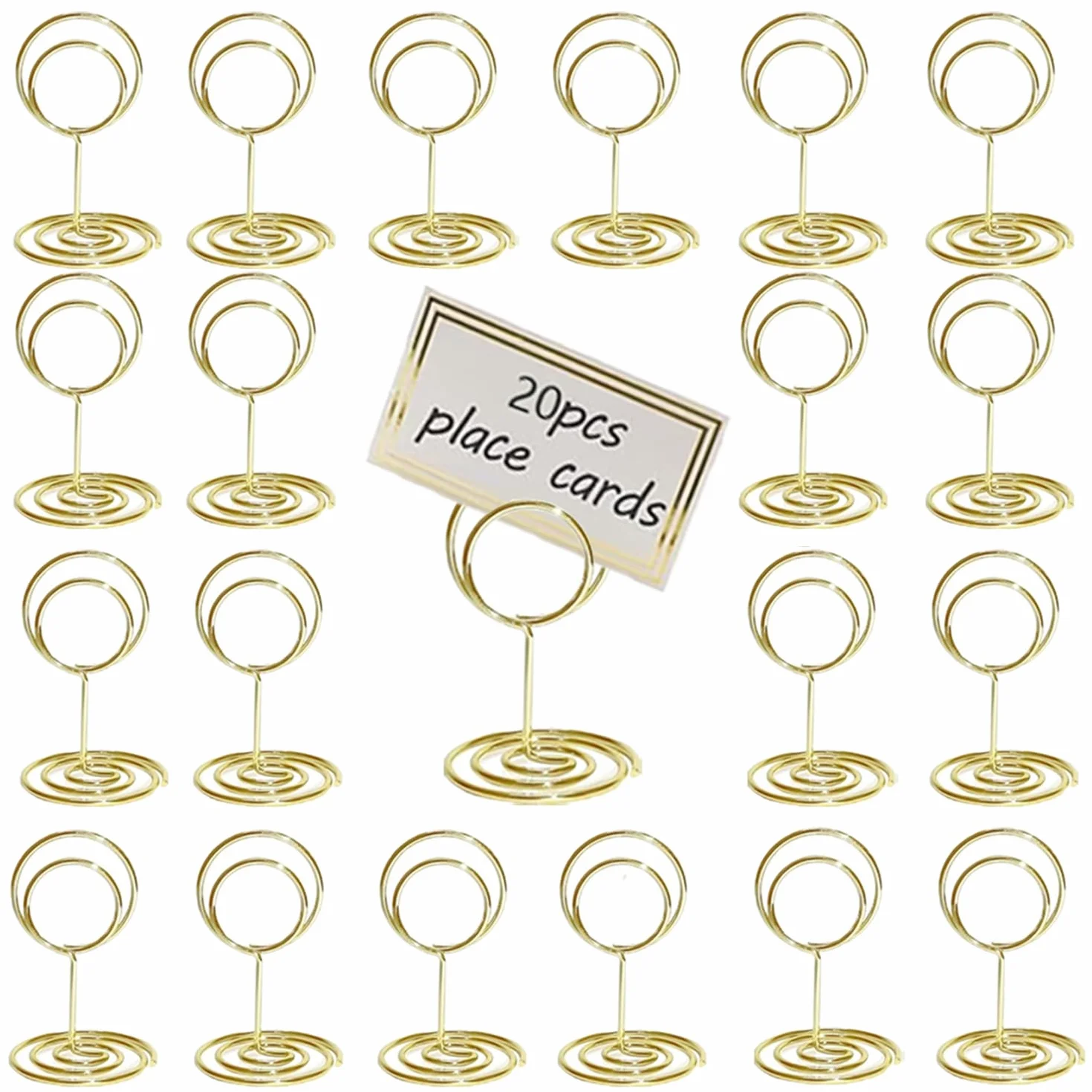 20 Pcs Portacarte Segnaposto Metallo, Portanumero da Tavolo, Porta Memo Foto Clip per Matrimonio, Festa, Ufficio, Ristorante, Scuola