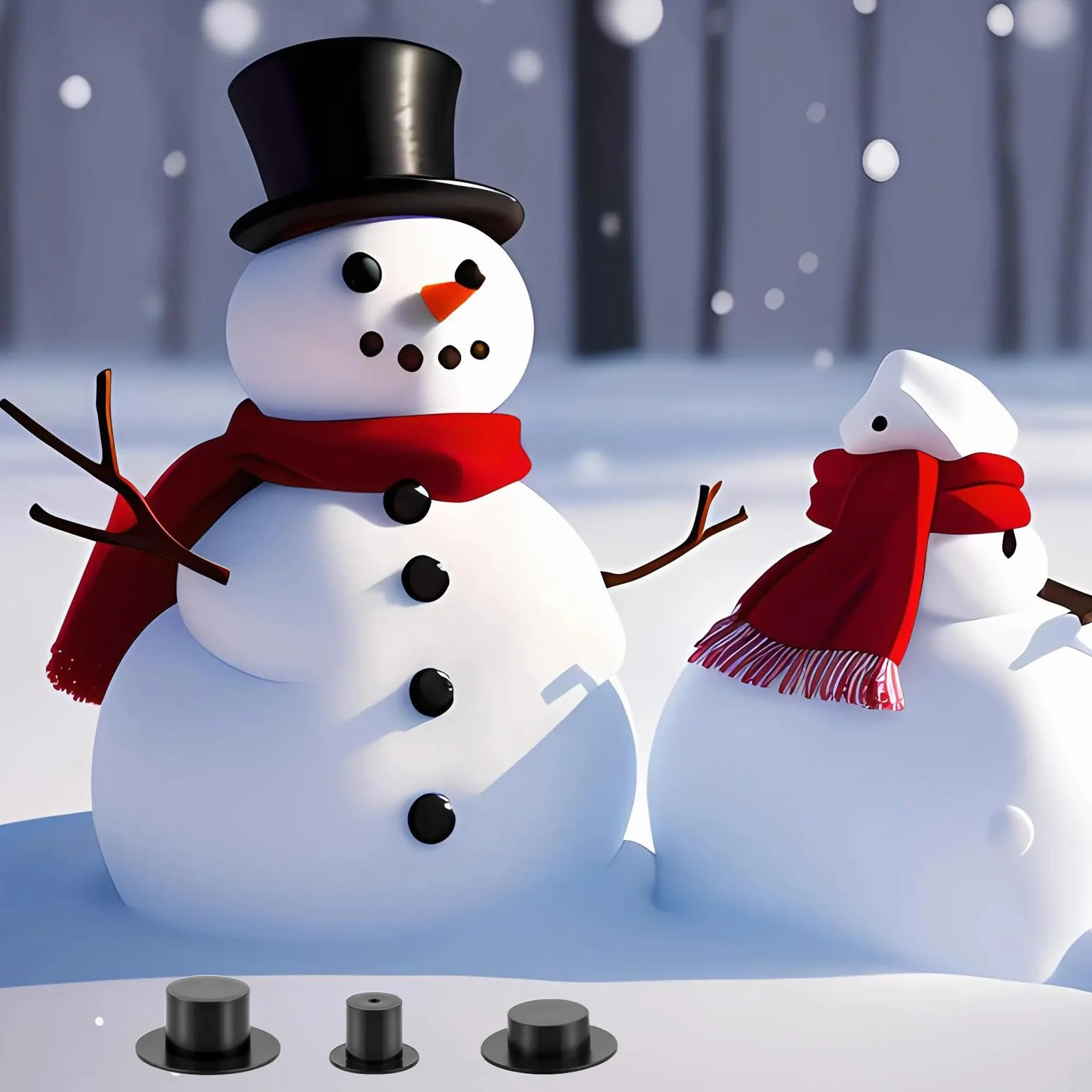 Nero Mini Cappelli 100 Pezzi Mini Cappelli a Cilindro Mini Cappellini Pupazzo di Neve in Miniatura Mini Cappelli a Cilindro Neri Mini Cappellini Pupazzo di Neve per Bricolage, 3 Dimensioni