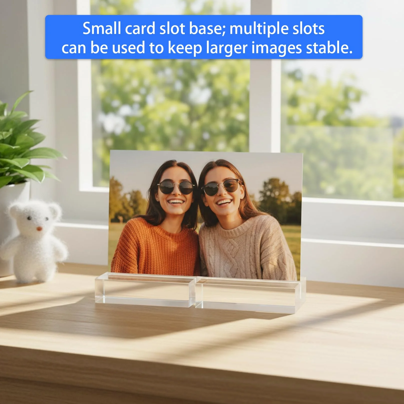 9 Pz Supporti per Carte in Acrilico Transparente, Supporti da Tavolo, Segnatavolo Porta Cartoline, Supporto da Tavolo in Plastica, Supporti per Segnaposto Matrimonio Natalizio (5x3x2 cm)
