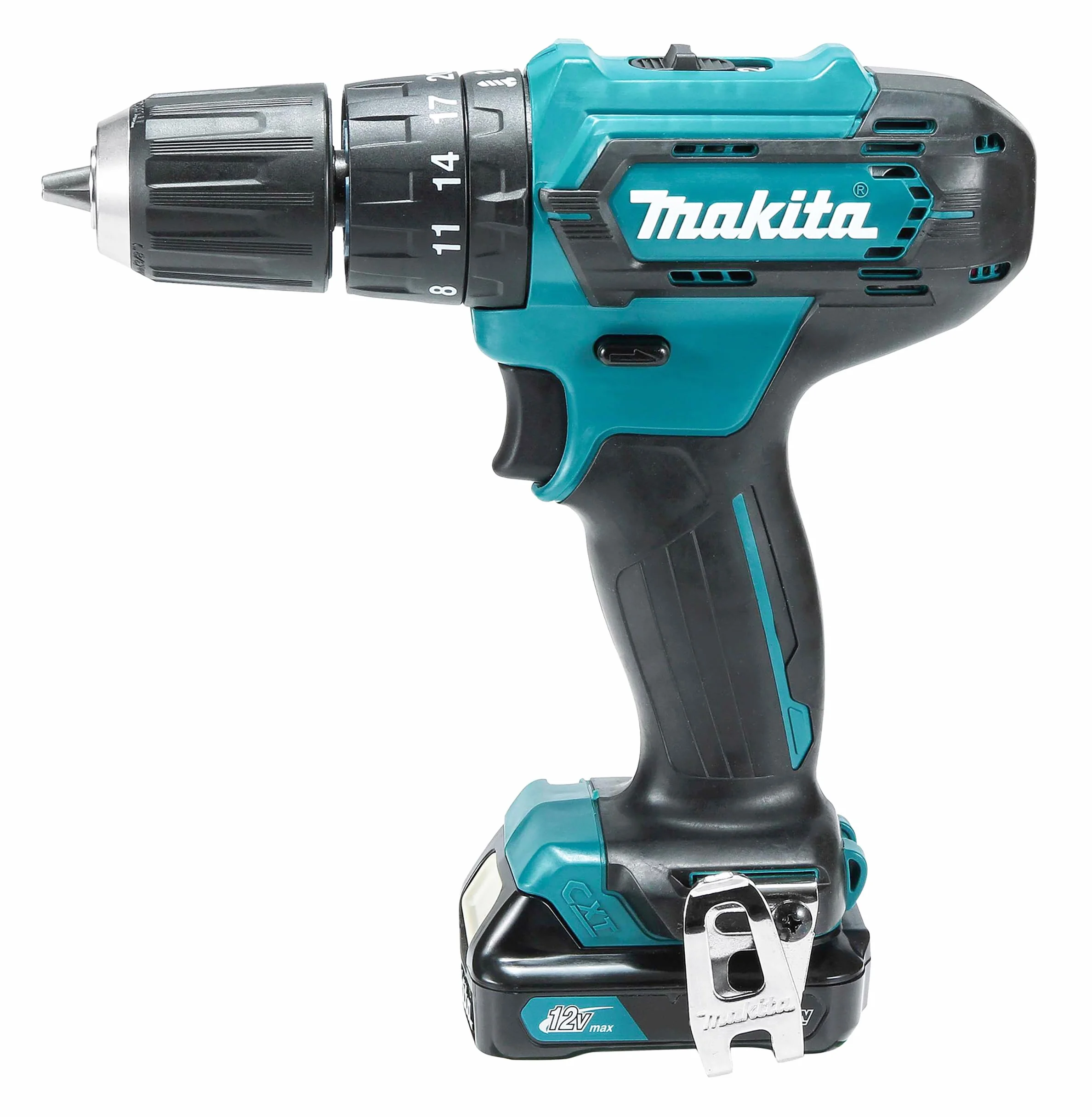 Makita HP333DSAX, trapano a percussione a batteria 12V max./2,0 Ah, 2 batterie + caricabatterie in valigetta