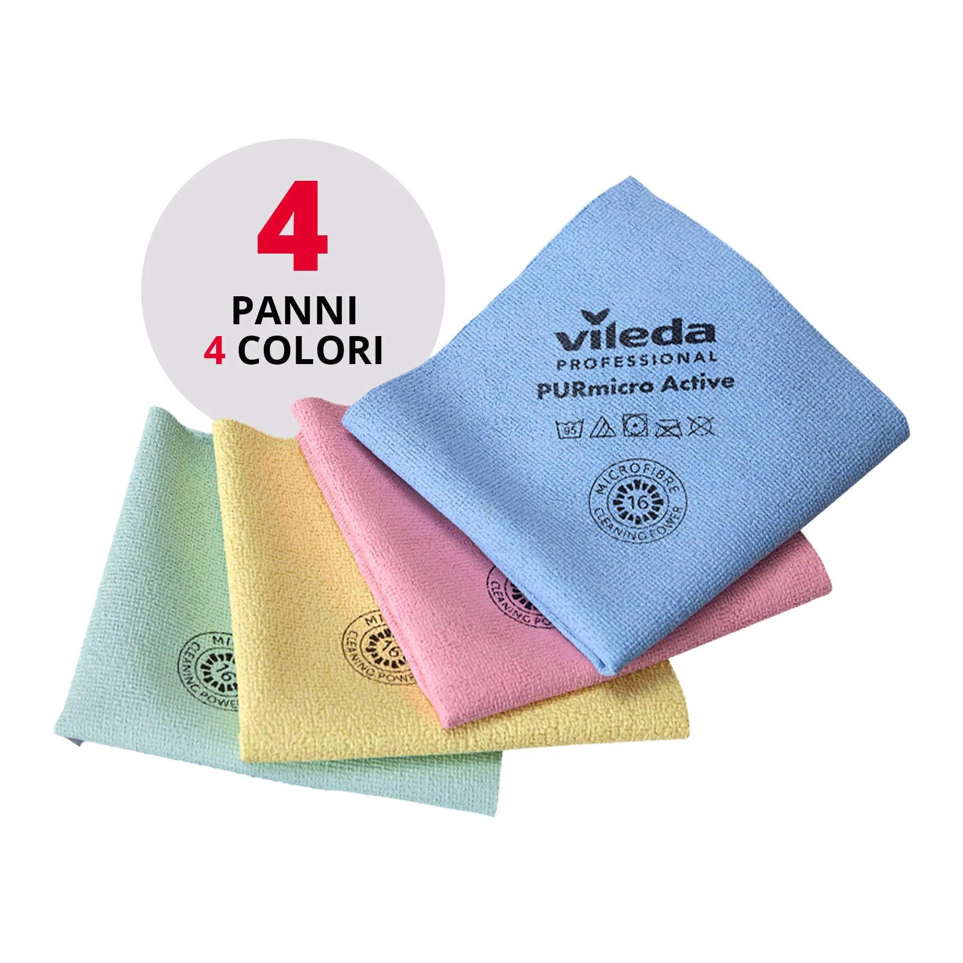 Vileda Professional Panno PurMicro Active Microfibra 38x35cm Antimacchia Vetro Inox