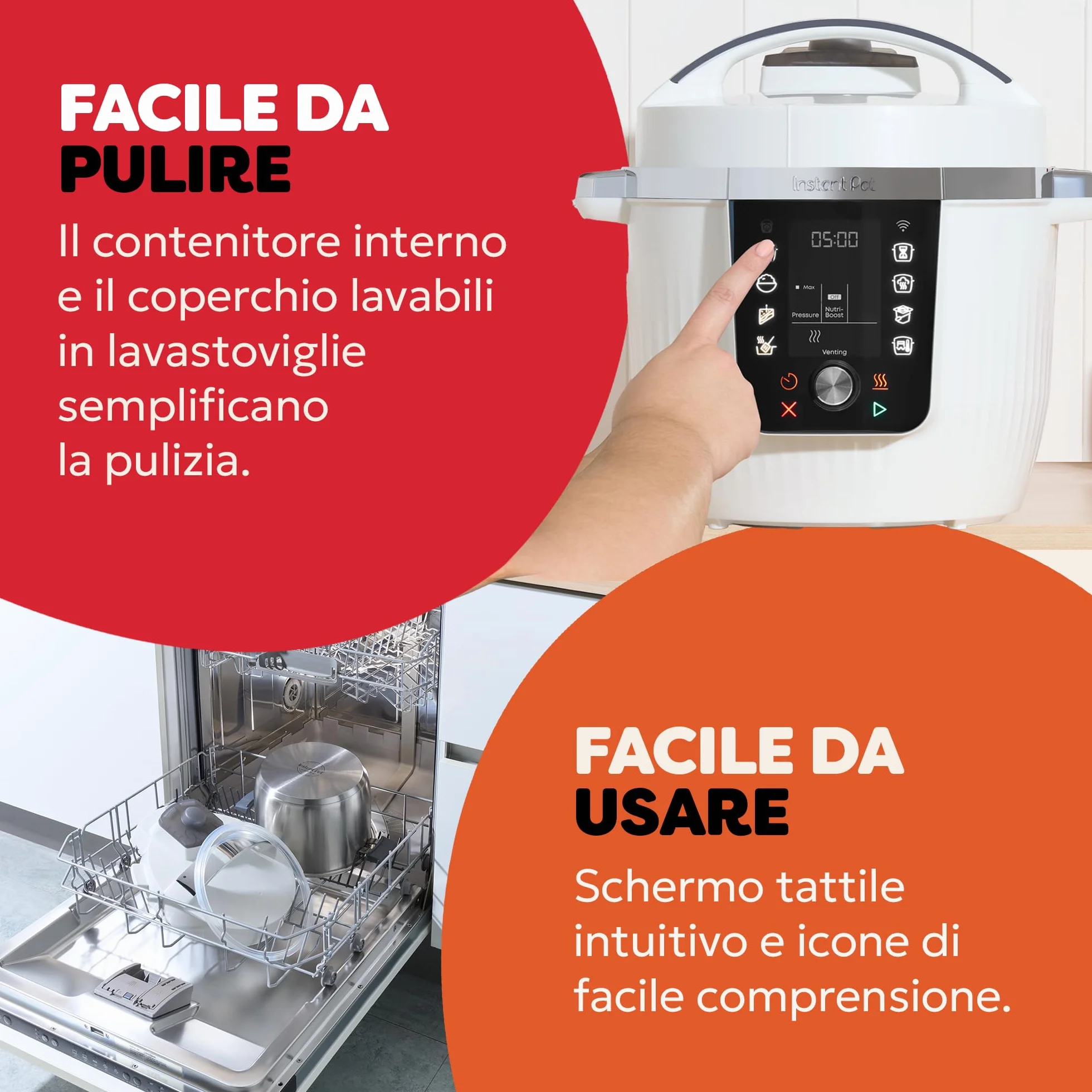 Instant Pot Pro multicooker 10 in 1 da 5,7 l – bianco, pentola a pressione, casseruola, cuoci riso, casseruola, yogurt, scaldavivande sottovuoto, cottura a vapore, NutriBoost, lavabile in