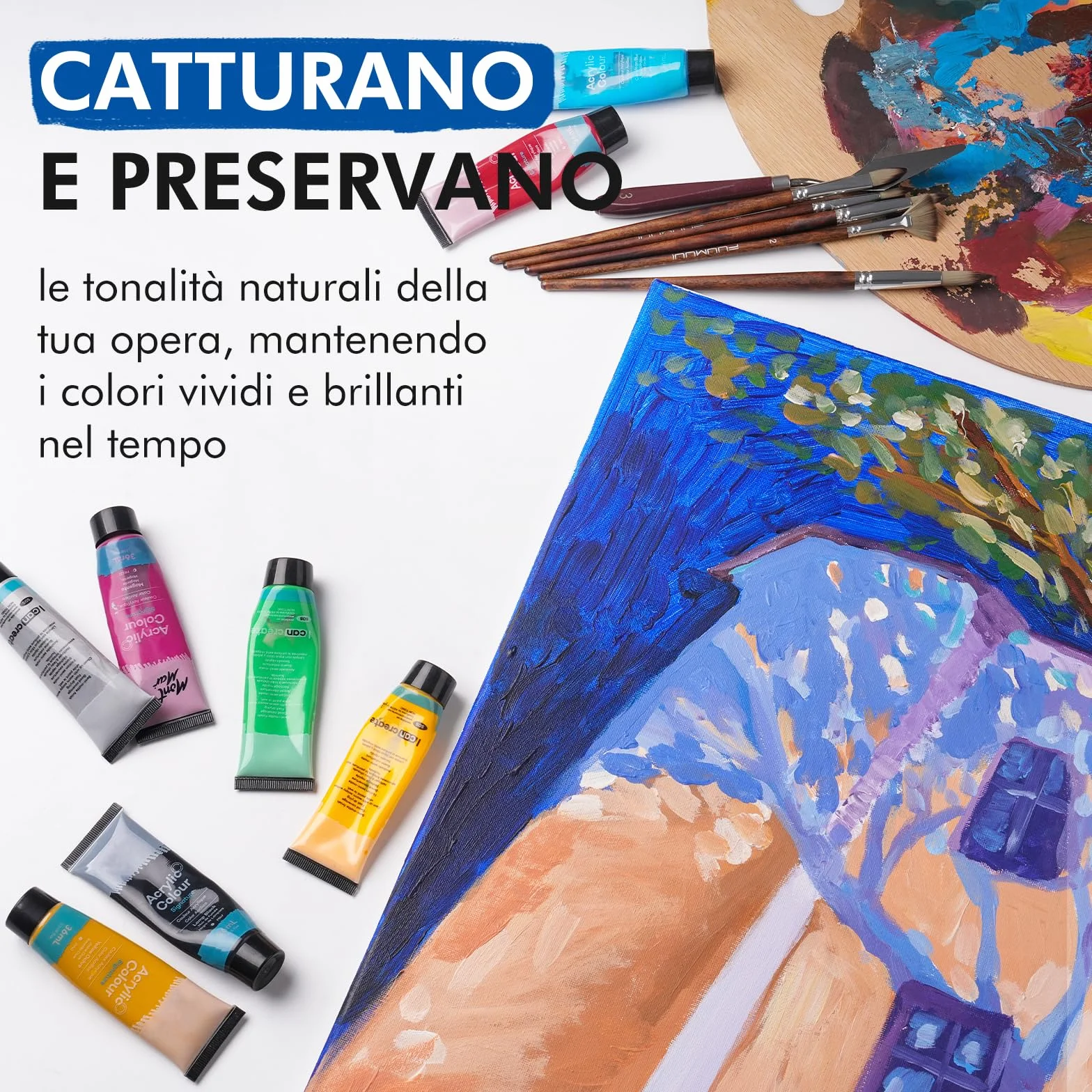 Tela da Dipingere 50 x 70 cm - Set di 3 Tele Bianche per Artisti, 100% Cotone, 280 g/m², Legno Certificato FSC, Spessore 1.7 cm, Tela Bianca per Pittura, Telo per Colori Acrilici, ad Olio, Tempere