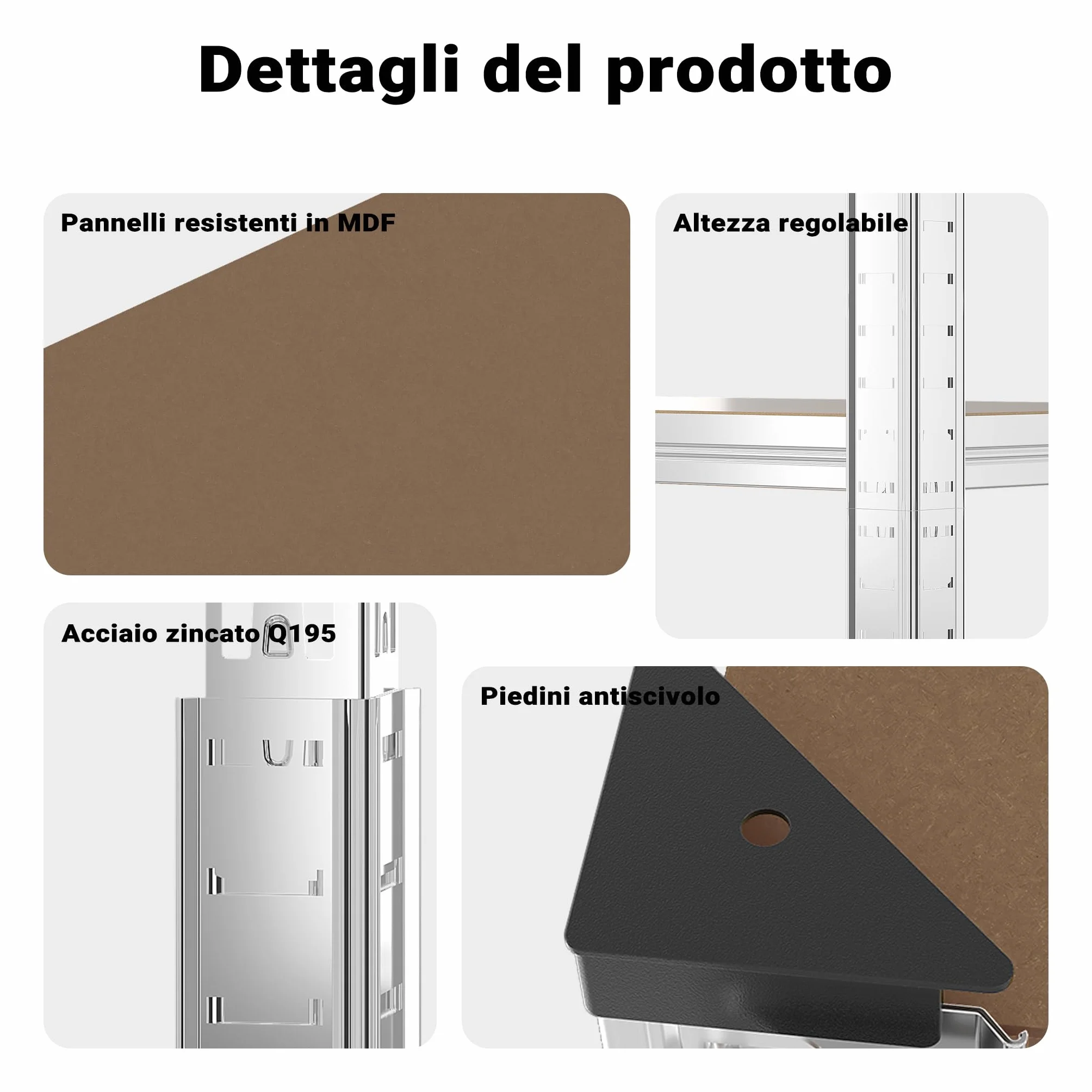 Wiltec Scaffale ad angolo per carichi pesanti Scaffalatura a incastro per cantina officina
