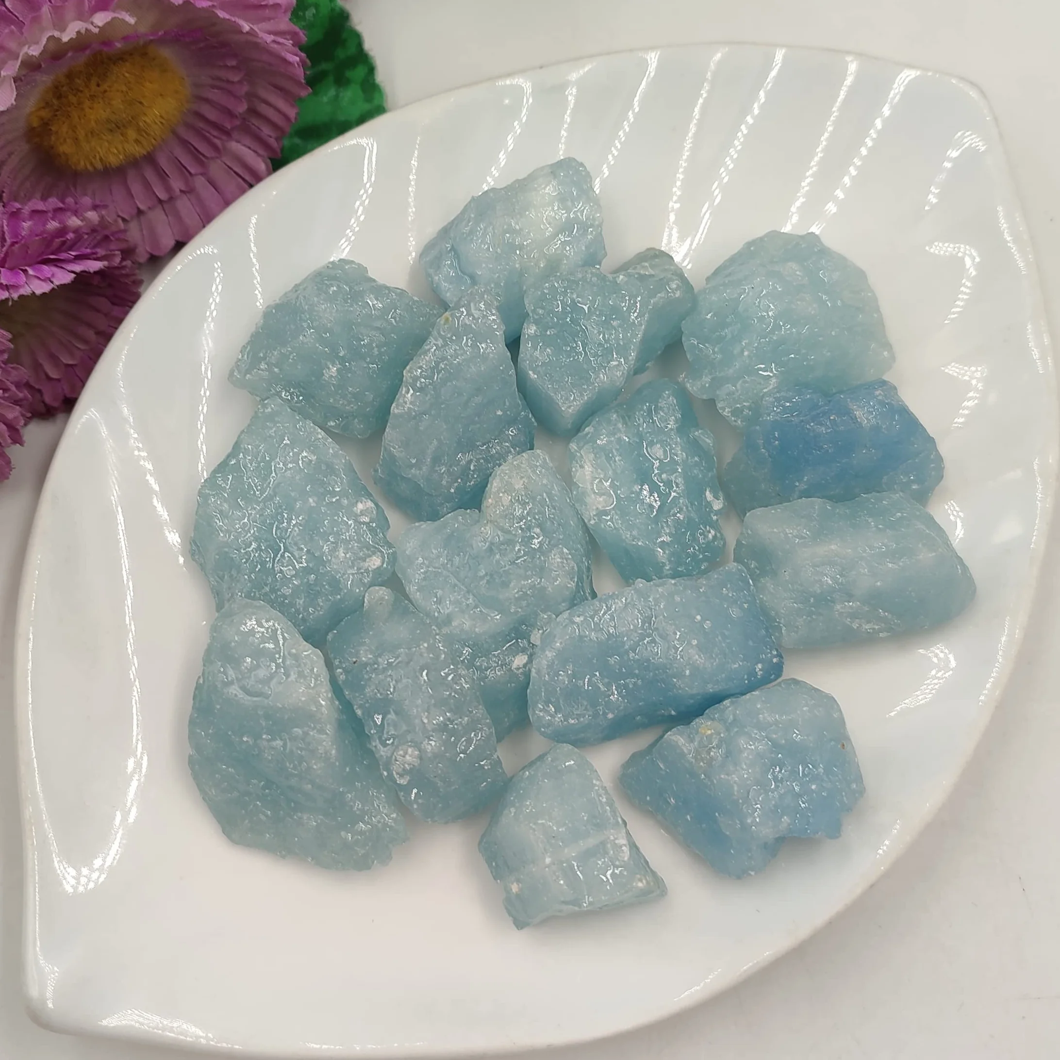 Casuale Acquamarina Naturale Pietra Grezza Cristallo Quarzo Roccia da Collezione Campione di Minerali Guarigione