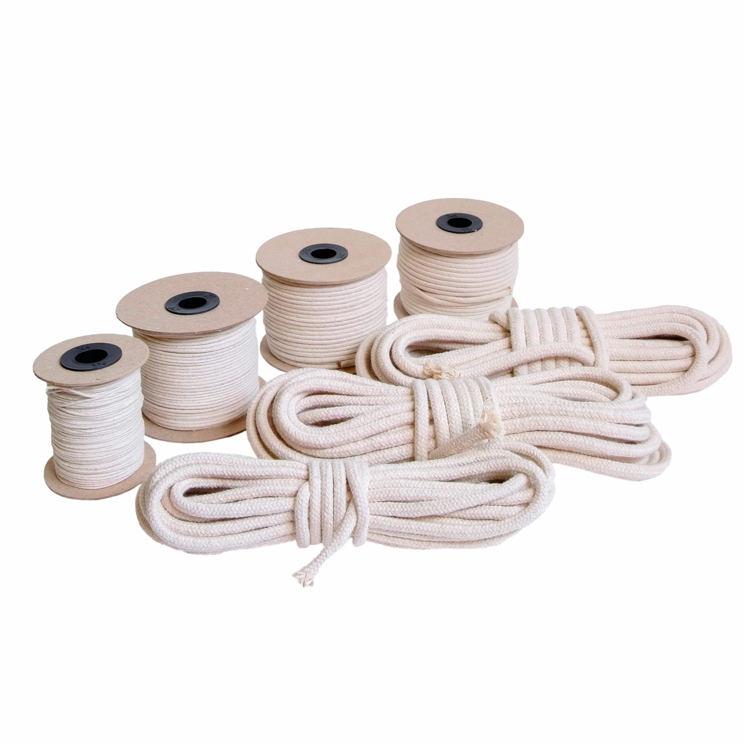 Stoppino per candele rotondo da 1,4-10 mm, stoppino in cotone intrecciato per la fabbricazione di candele, non cerato, candele fai da te, lampada a olio