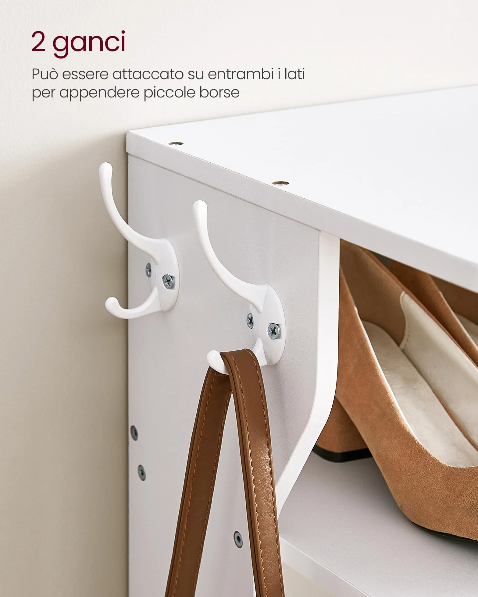 VASAGLE Scarpiera, Scaffale Portascarpe da Ingresso a 7 Livelli, Scarpiera Stretta, per Corridoio, Angolo, Cabina Armadio, Bianco LBS200T14
