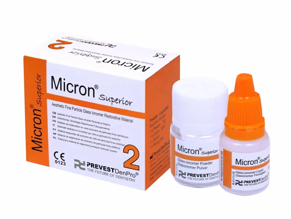 Micron Superior 2 FINE Particella Vetro IONOMER RIEMPIMENTI Corone Cemento, Materiale Restauro