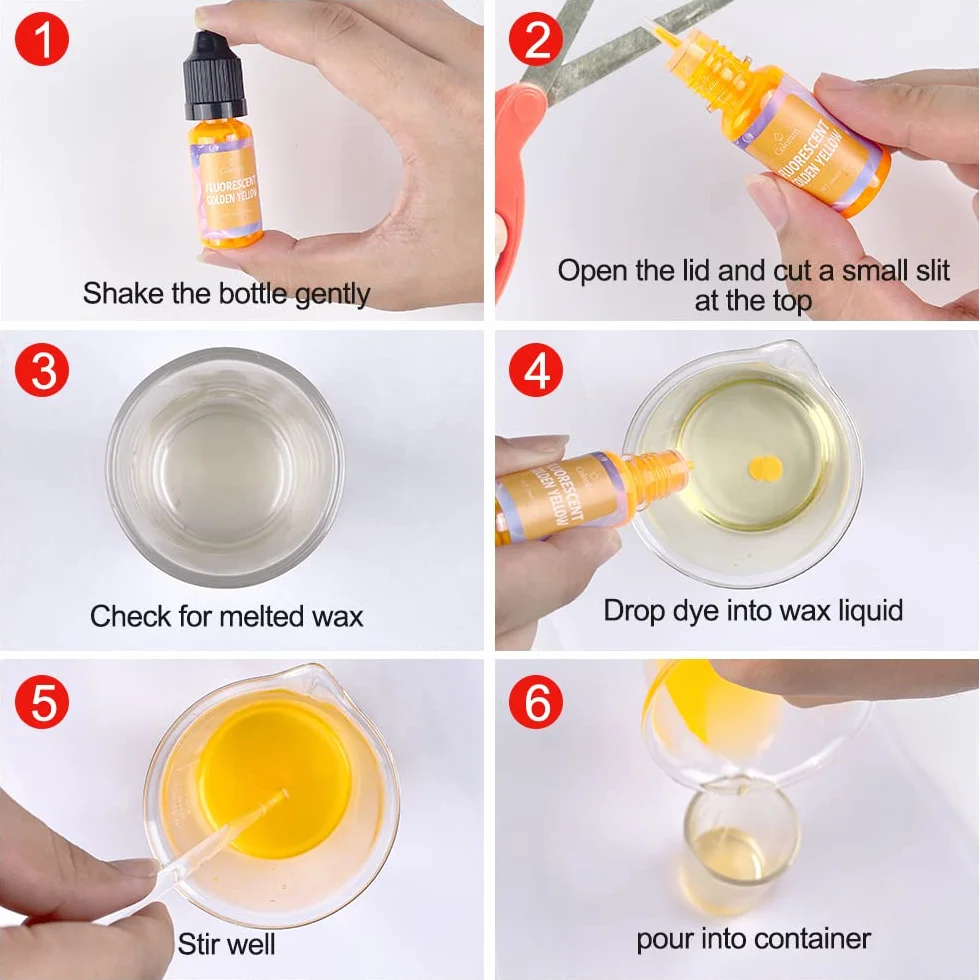 Gvolatee Coloranti per Cera di Candela 20 Colori Liquido Kit Concentrato 10 ml