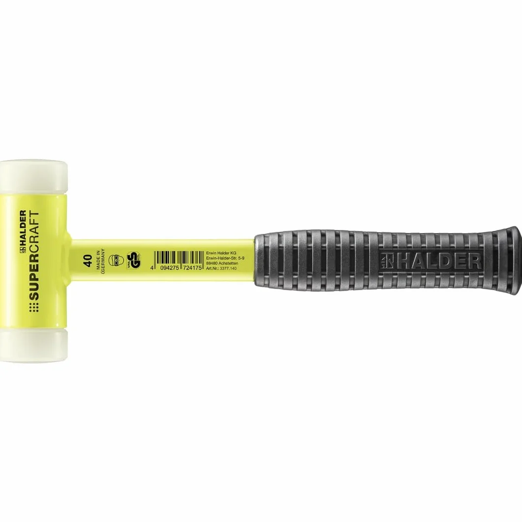 HALDER 3377.140 - Maza anti rebote metálico amarillo Supercraft Ø 40 mm