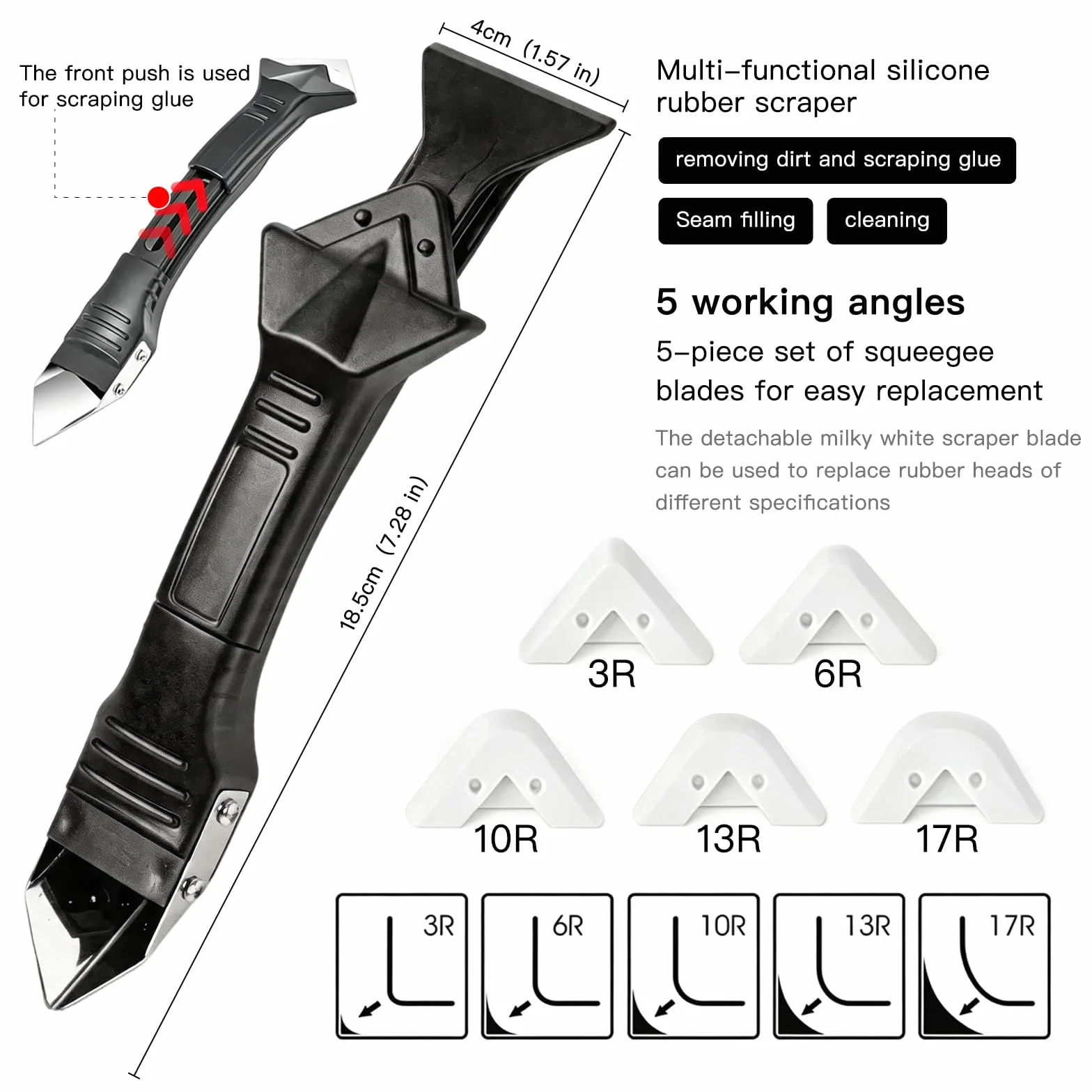 26 Pezzi Raschietto Silicone Professionale. Kit Raschietto in Silicone 3 in 1, Strumento Calafataggio Silicone, Strumento per La Rimozione del Sigillante, Set Raschietto per Guarnizioni