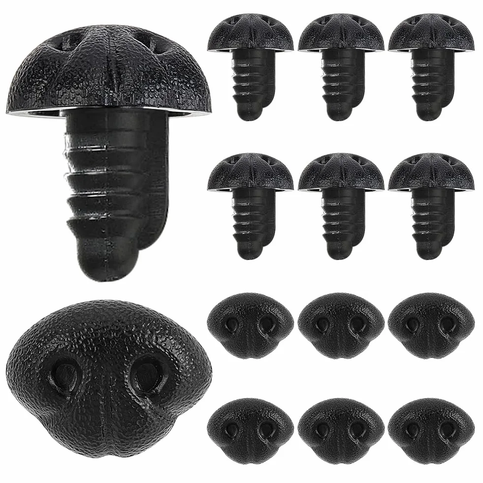 GORGECRAFT 30PZ Plastica Opaca Nasi di Sicurezza Mestiere Vite Naso di Cane Bambola Forniture per La Fabbricazione di Bambole Triangolo Naso per Animali di Peluche Che Fanno