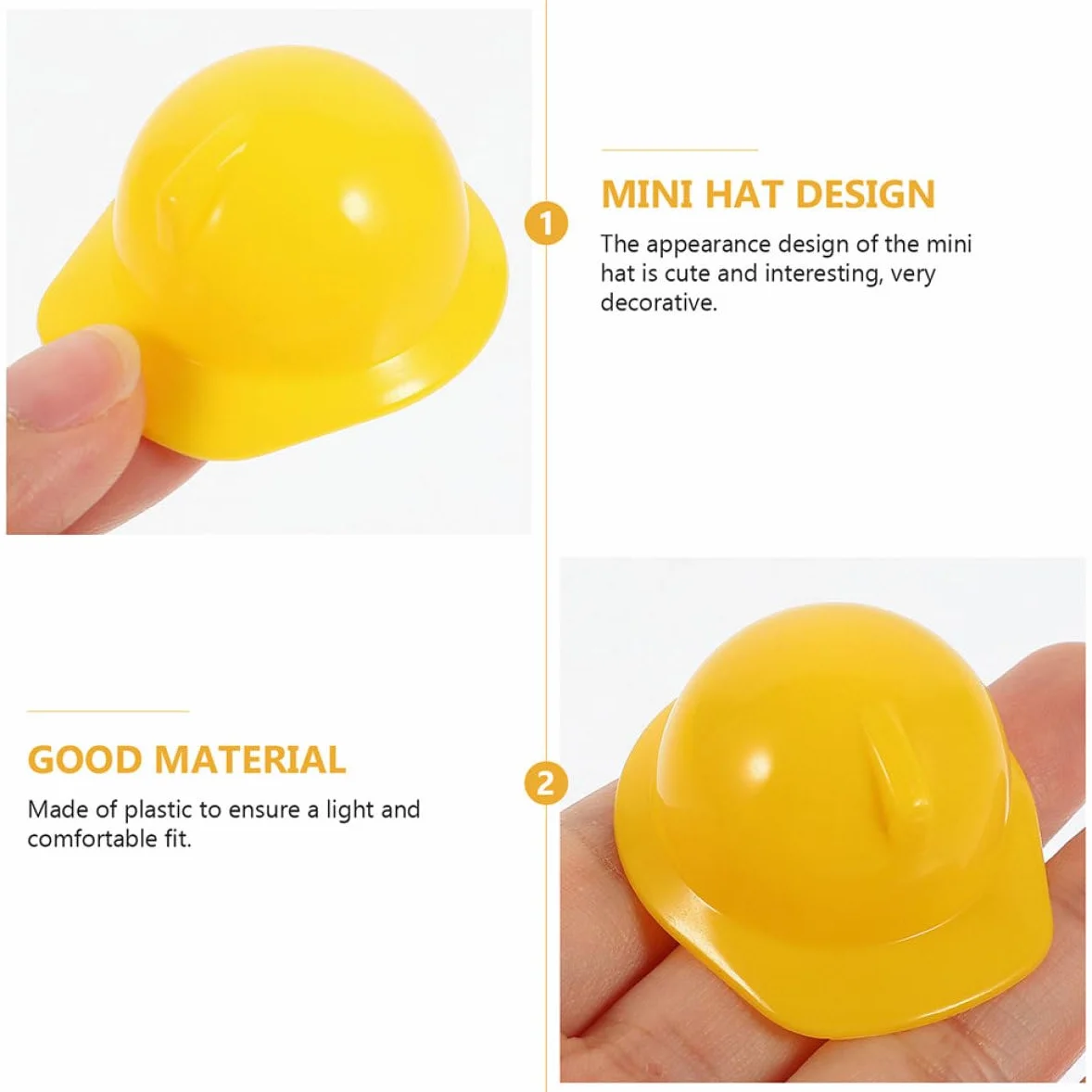 Toddmomy Mini Caschi di Sicurezza Caschetto Protettivo Decorativo in Plastica Gialli 30 Pezzi per Animali e Bambole per Decorazioni Feste a Tema Costruzione