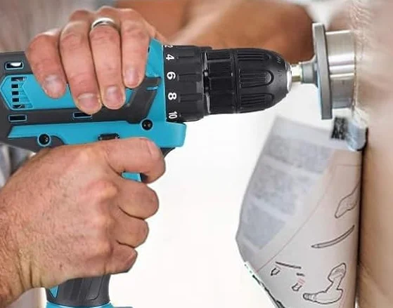 Trapano Avvitatore Cordless, 48V, Batteria al Litio, Kit Completo con 2 Batterie, Valigetta e Set Accessori