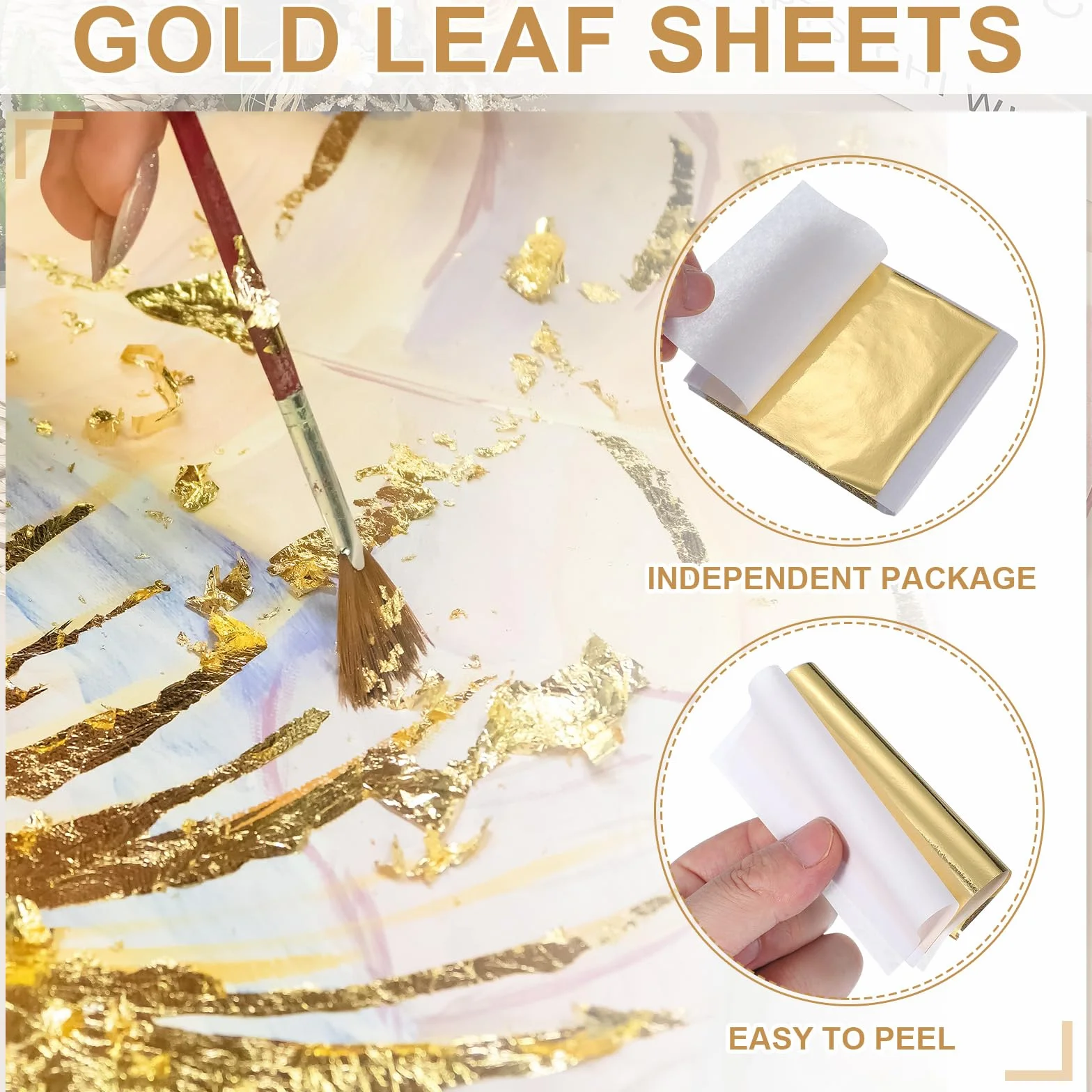 PATIKIL Foglia d'oro per Arte 8.5x9.5cm 100 Pezzi Carta Metallo Foglia Oro per DIY Artigianato Resina Mobili Smalti Dipinti Decorazione Casa Blu Verde