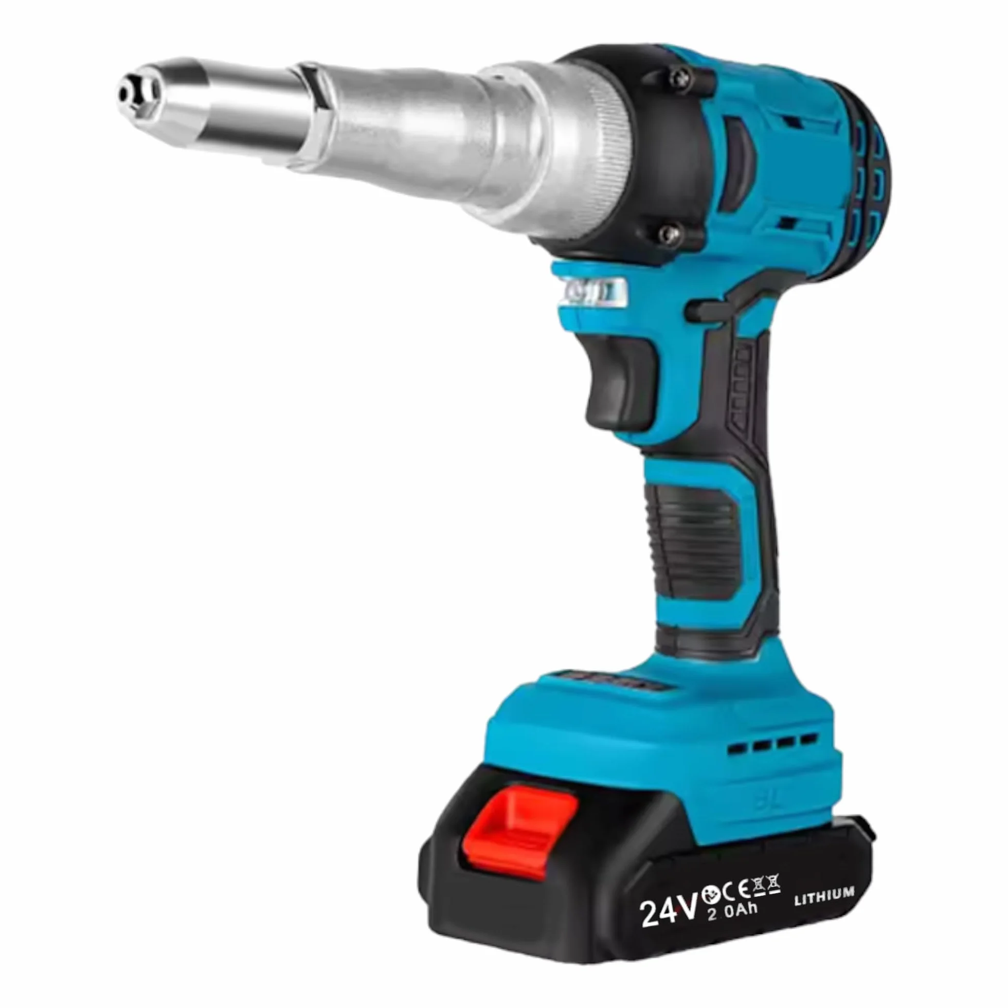 Rivettatrice a Batteria 24V Brushless Automatica per Rivetti Ciechi 3-5 mm, 10000N, 140 Nm, 2 Batterie