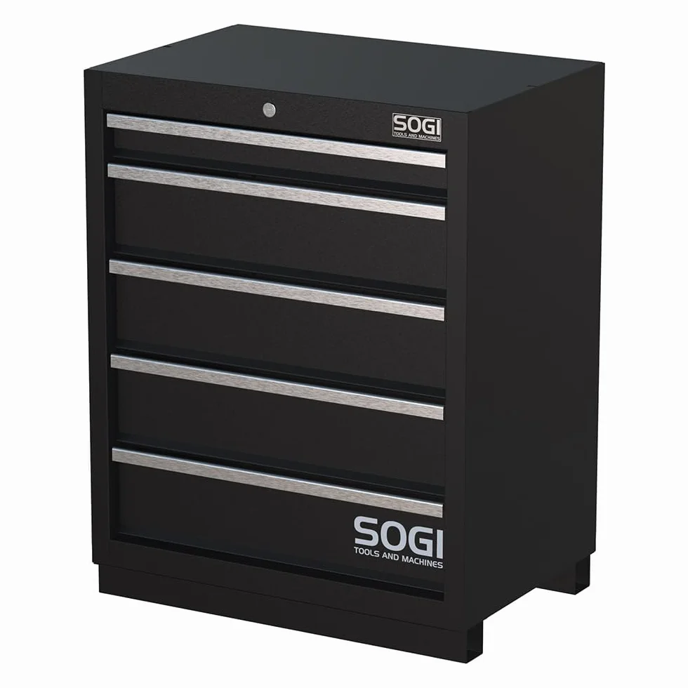 Sogi ARR-OFF-5C Armadietto in lamiera per arredo officina - 5 cassetti a estrazione telescopica - 680x460x865 mm